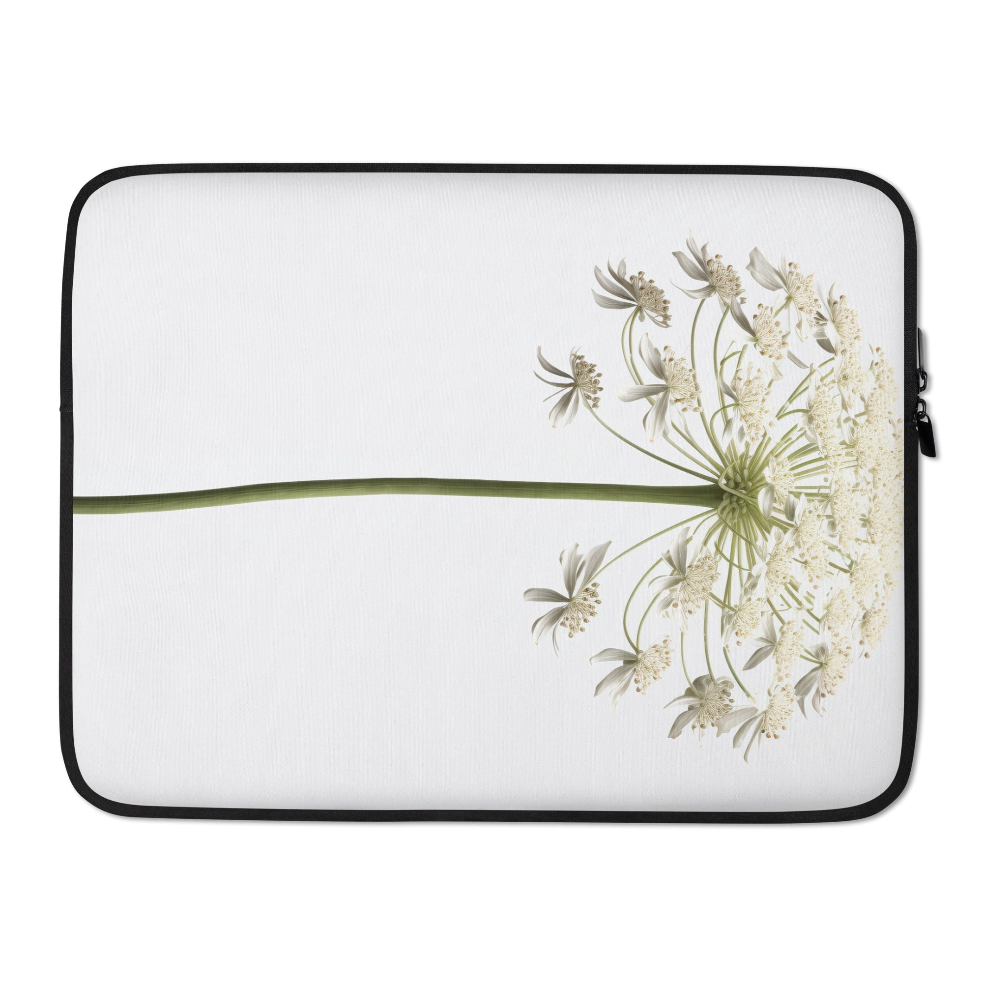 Queen Annes Lace Flower Laptop Sleeve by Visual Verse - Image 1