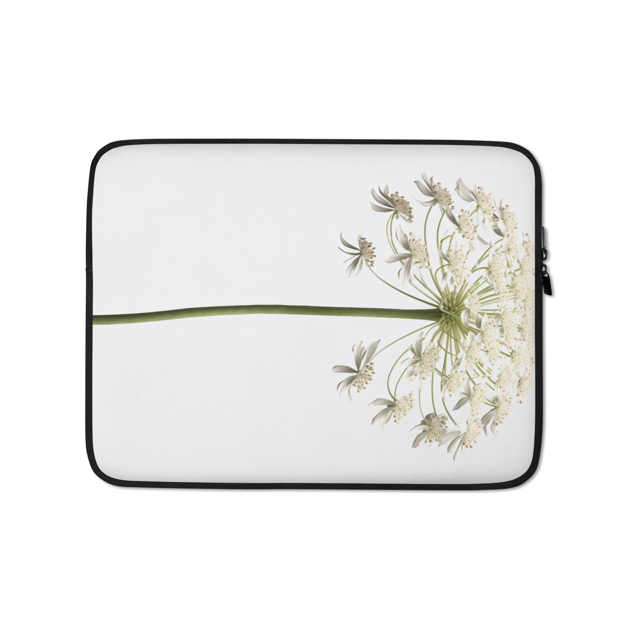 Queen Annes Lace Flower Laptop Sleeve by Visual Verse - Image 2