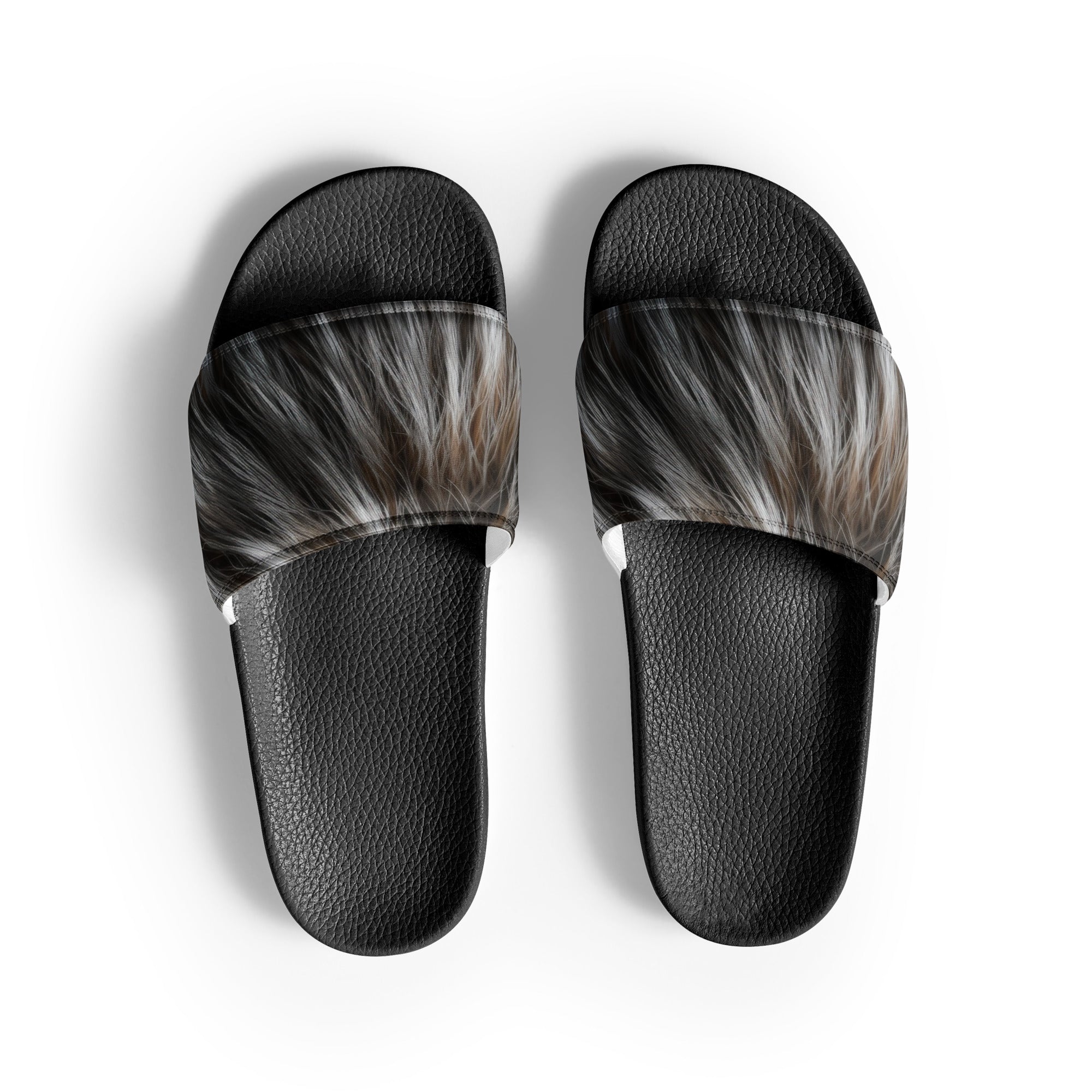 Raccoon Fur Women's Slides by Visual Verse - Image 1