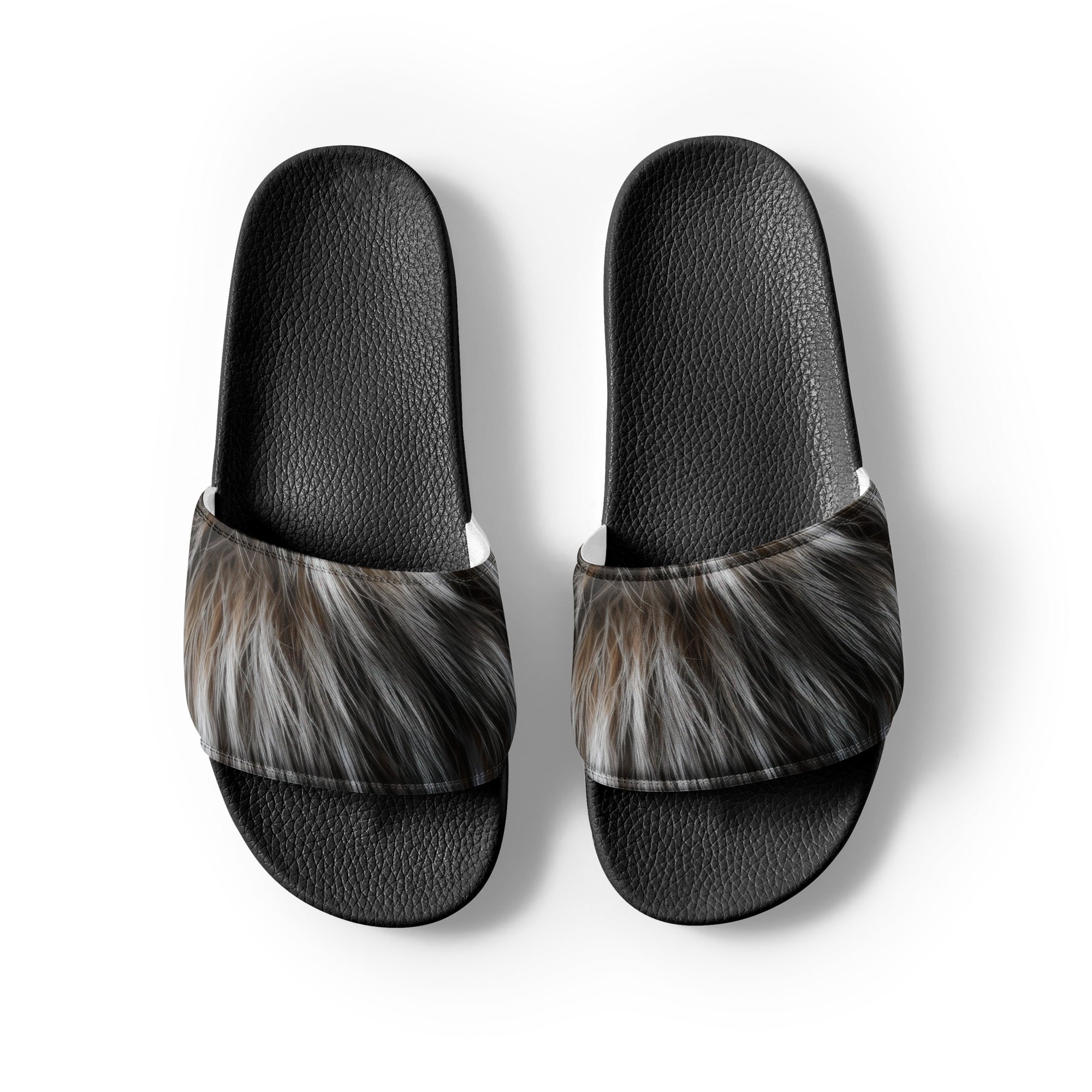 Raccoon Fur Women's Slides by Visual Verse - Image 2