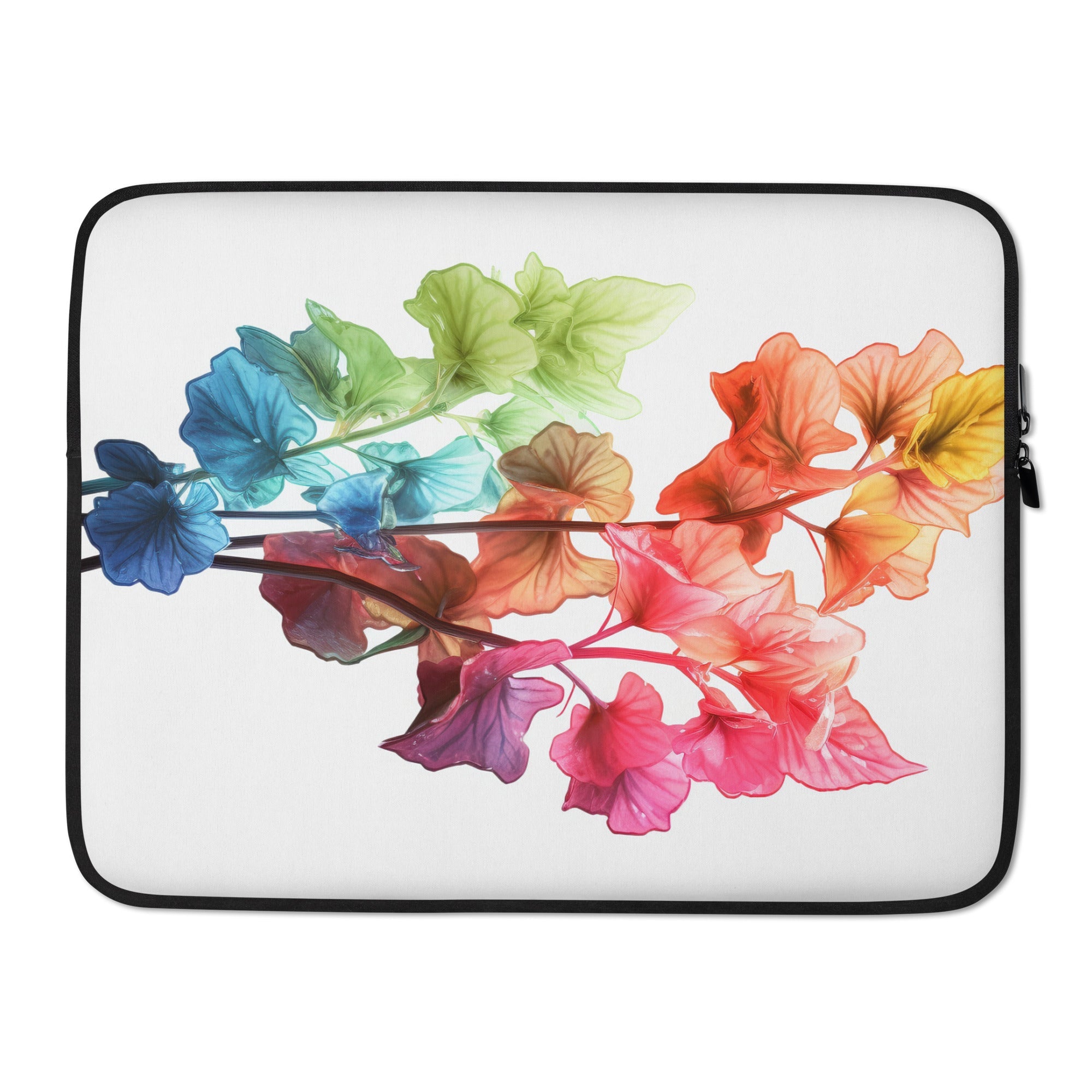 Rainbow Coral Bells Flower Laptop Sleeve by Visual Verse - Image 1