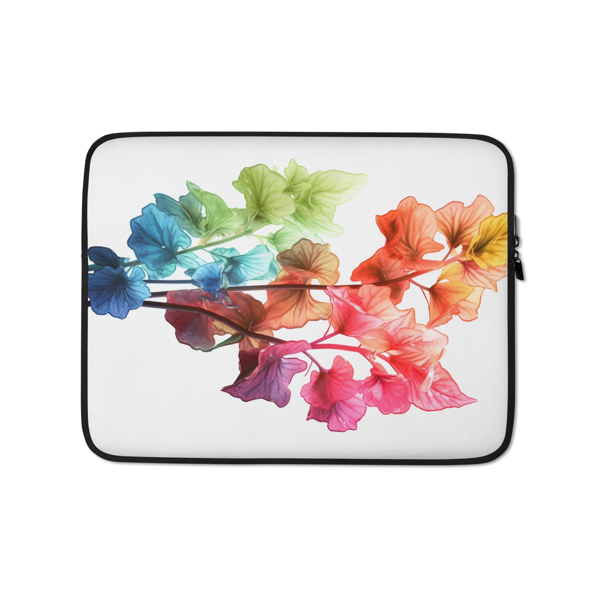 Rainbow Coral Bells Flower Laptop Sleeve by Visual Verse - Image 2