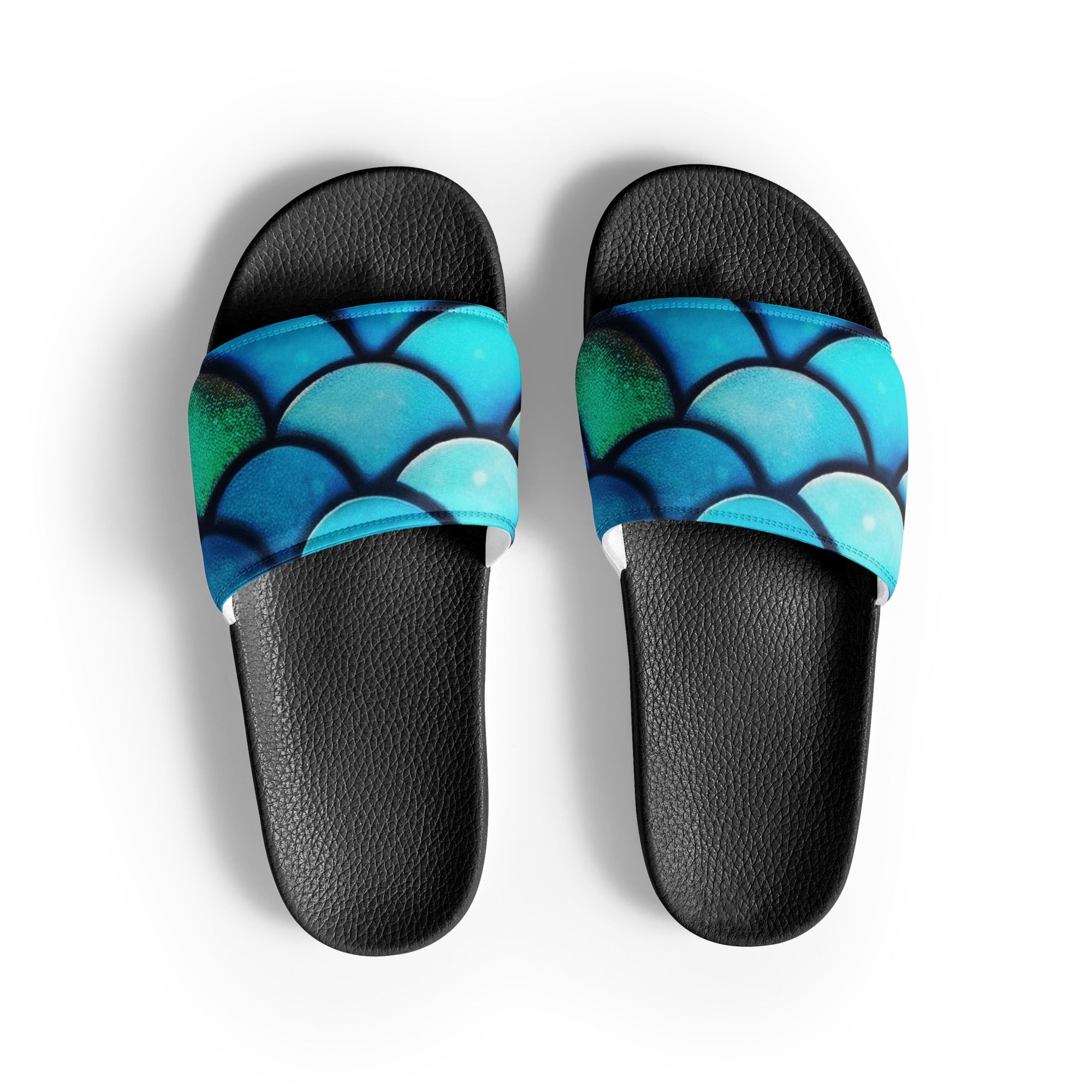 Rainbow Fish Scales Men's Slides by Visual Verse - Image 1