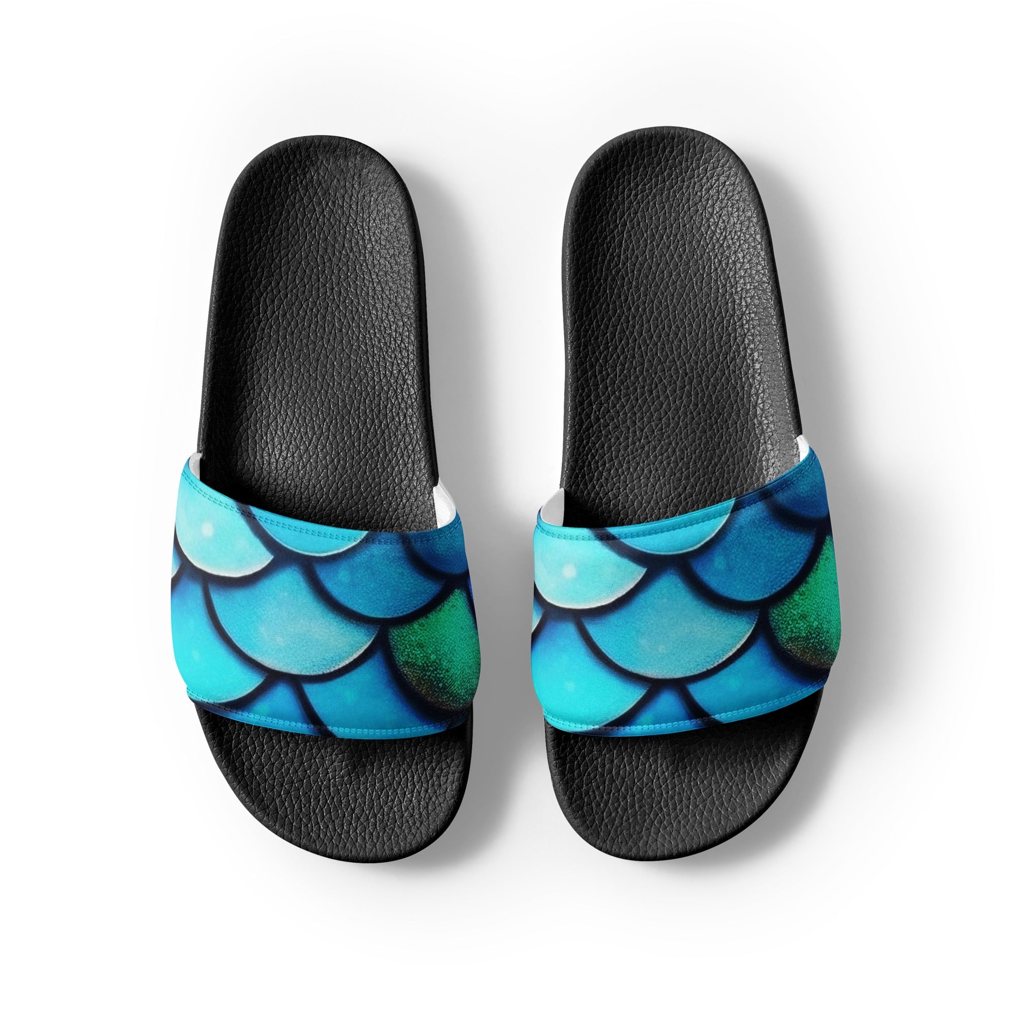 Rainbow Fish Scales Men's Slides by Visual Verse - Image 2