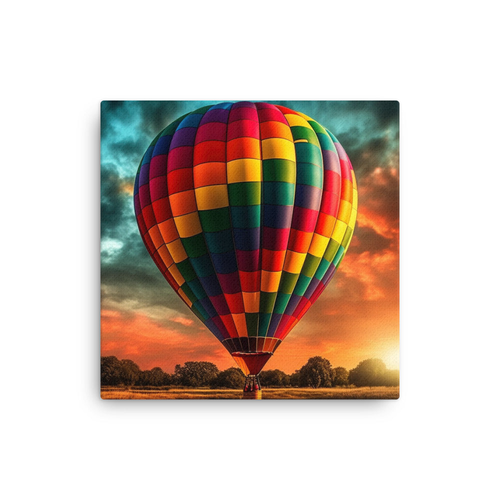 Rainbow Hot Air Ballon Thin Canvas by Visual Verse - Image 1