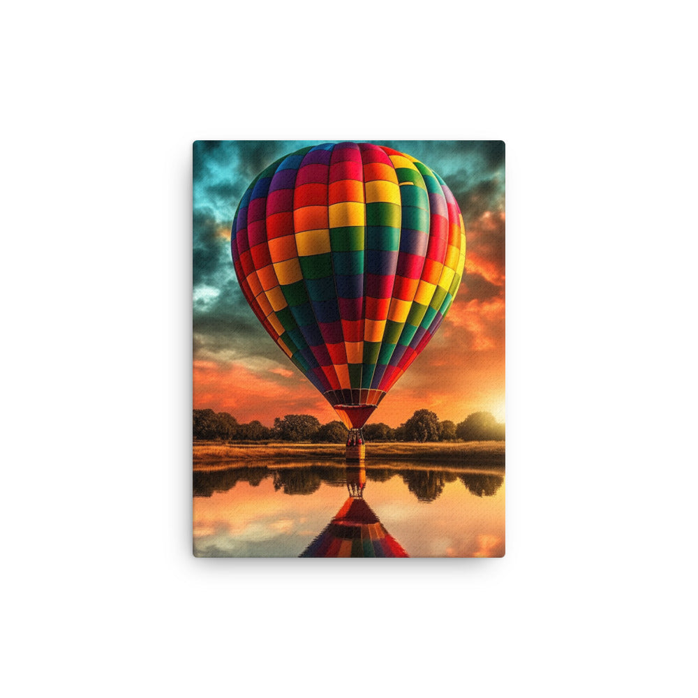 Rainbow Hot Air Ballon Thin Canvas by Visual Verse - Image 2