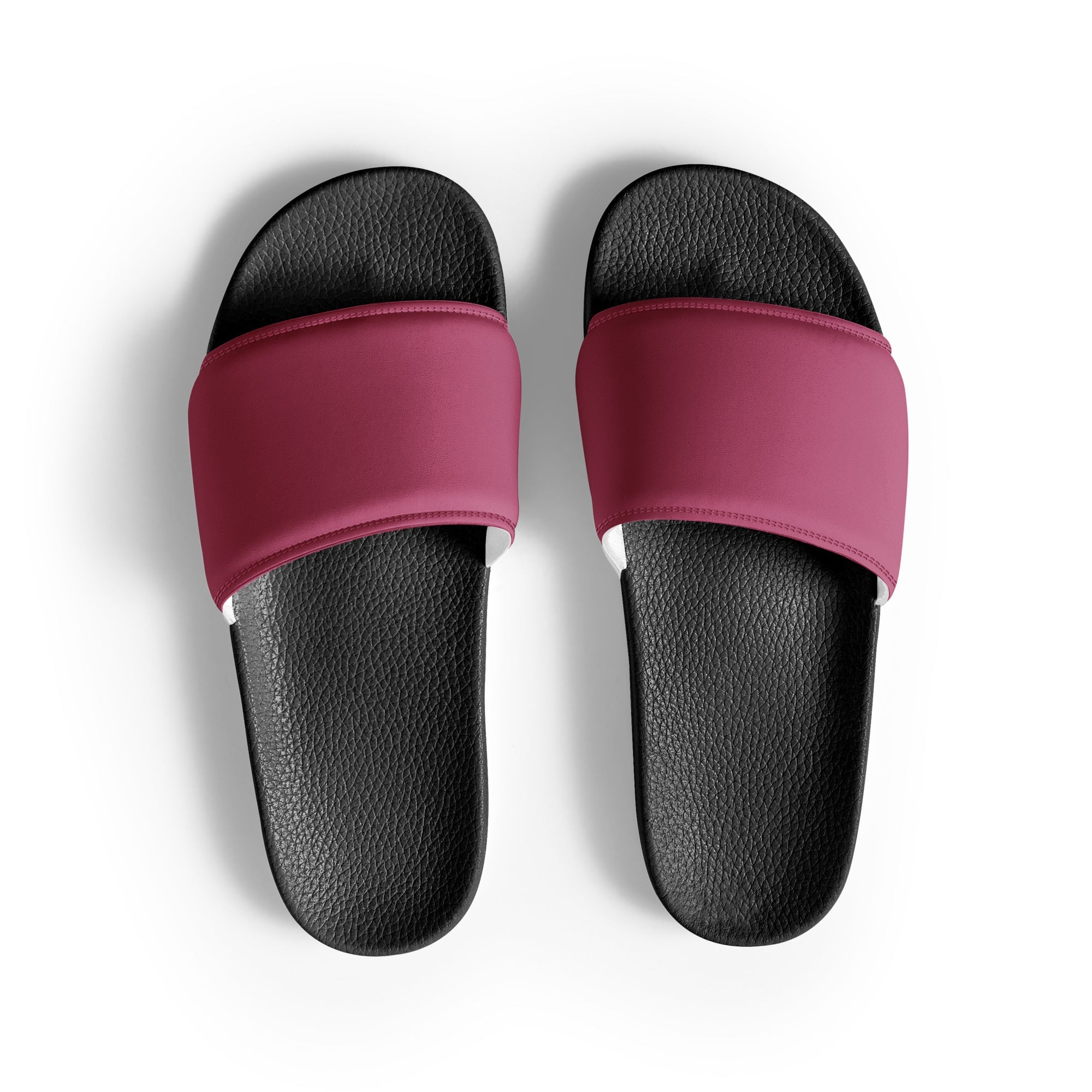 Raspberry Rose Color Men's Slides by Visual Verse - Image 1