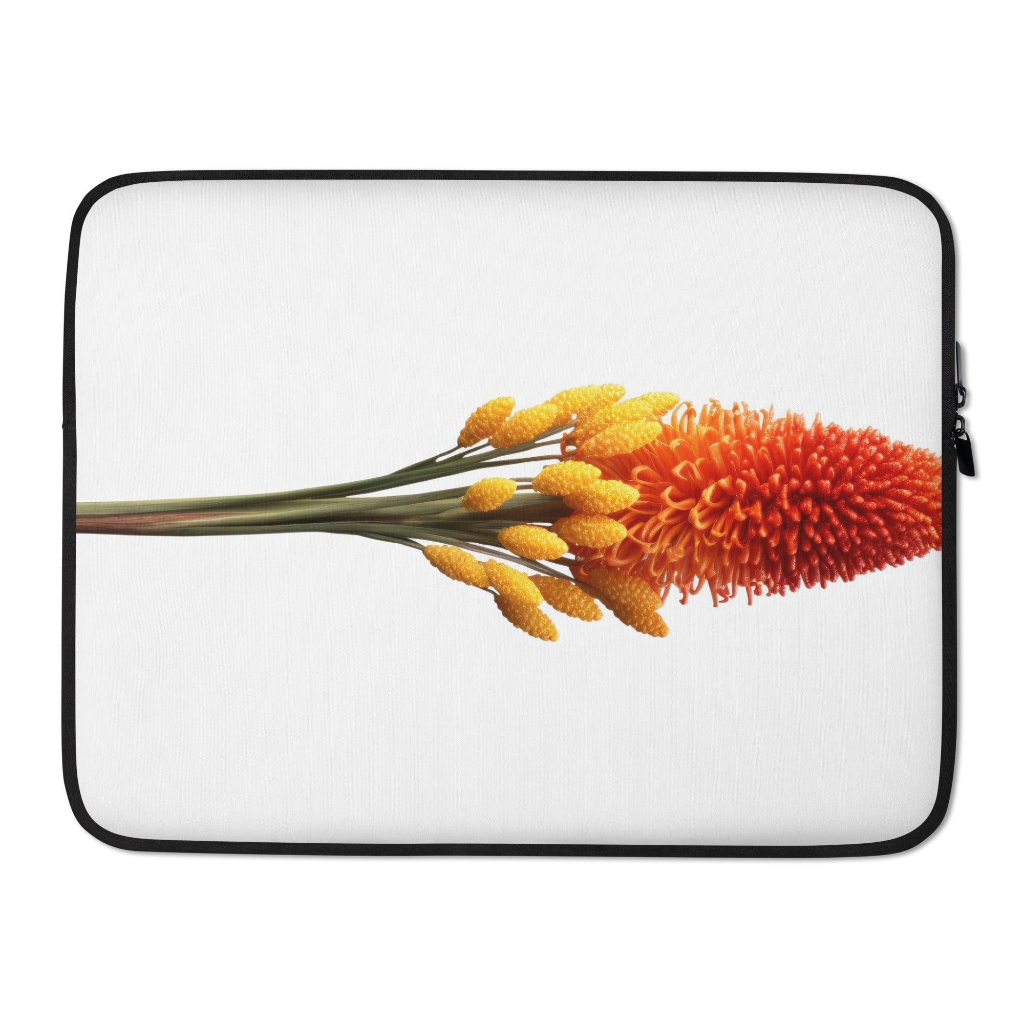 Red Hot Poker Flower Laptop Sleeve by Visual Verse - Image 1