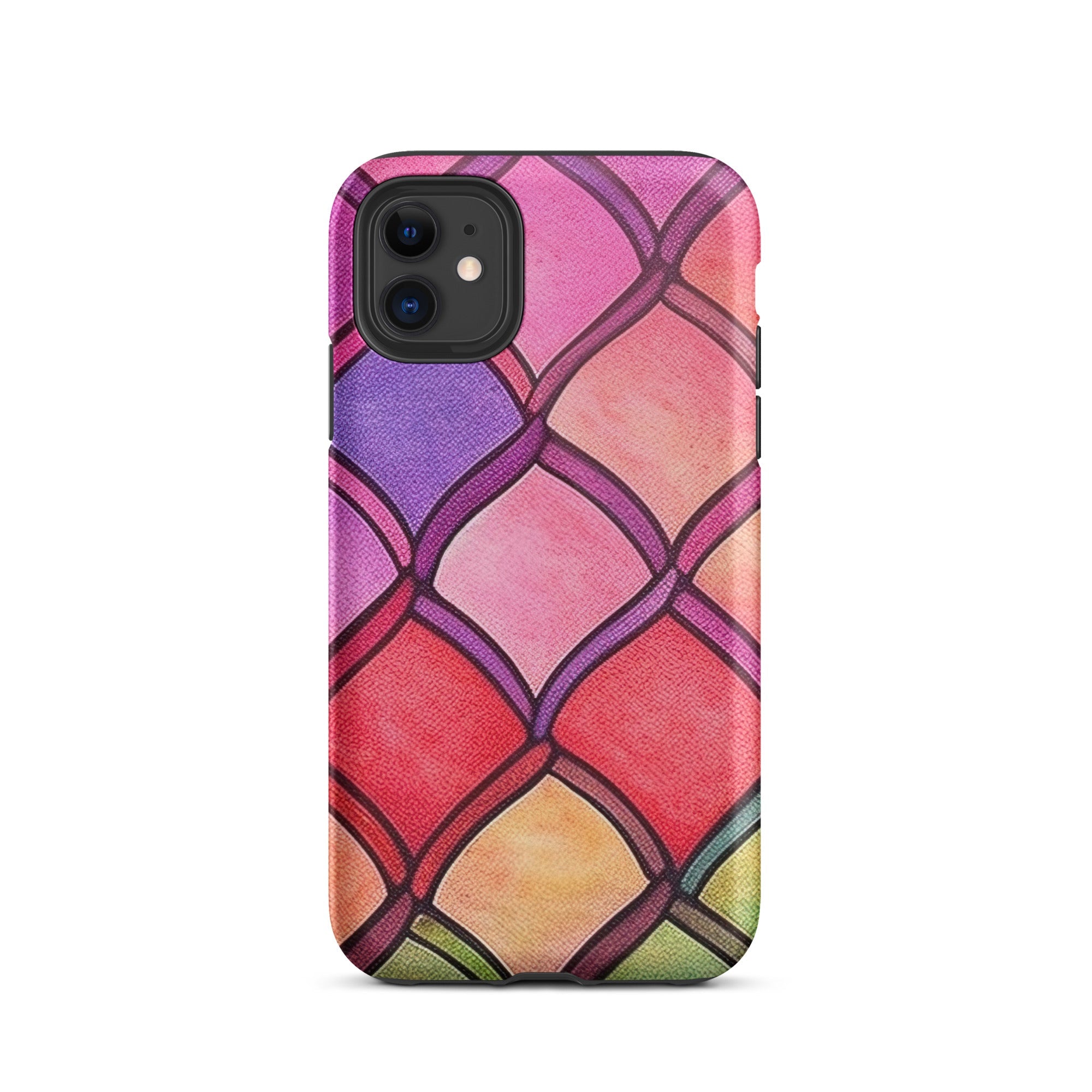 Red Rainbow Fish Scales iPhone Case by Visual Verse - Image 1