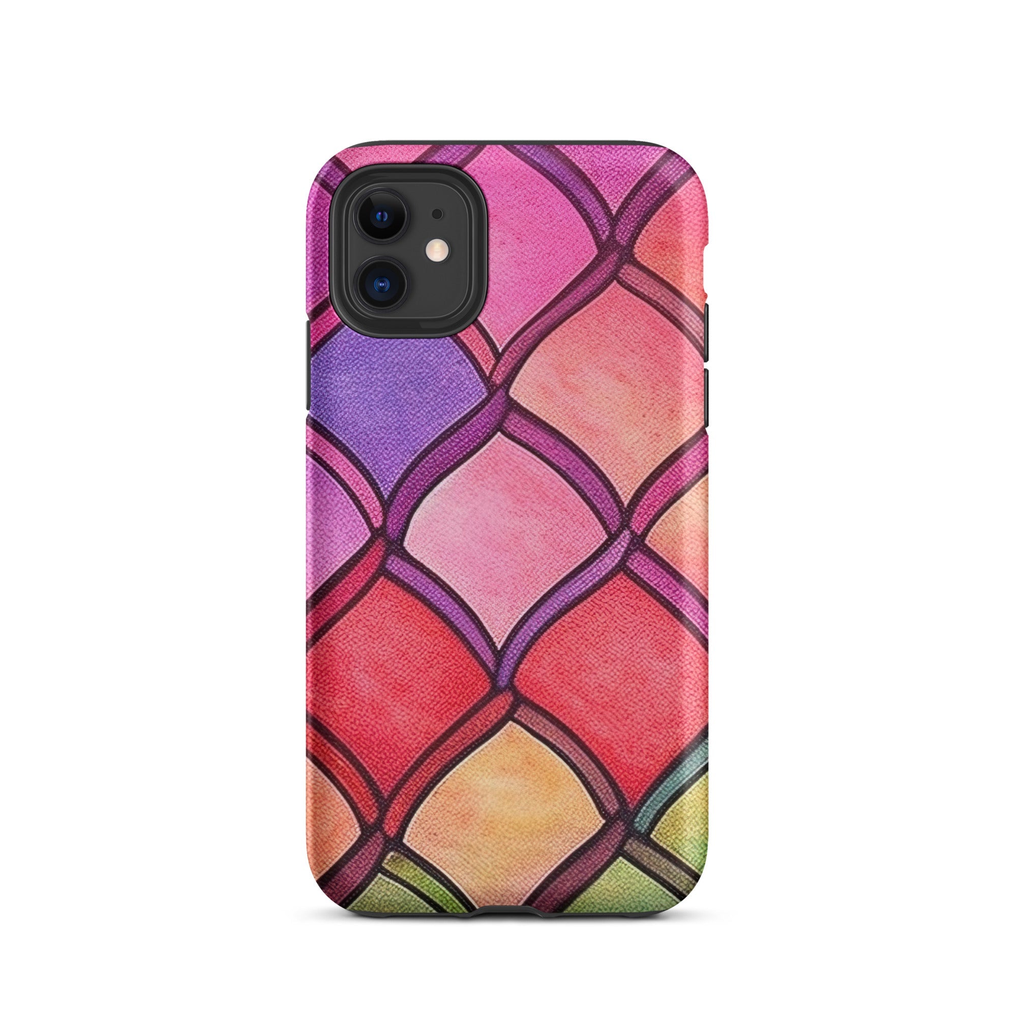 Red Rainbow Fish Scales iPhone Case by Visual Verse - Image 2