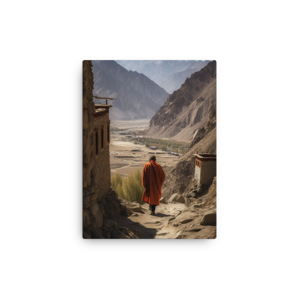 Remote Mountain Monastery Adventure Canvas Art by Visual Verse - Image 2