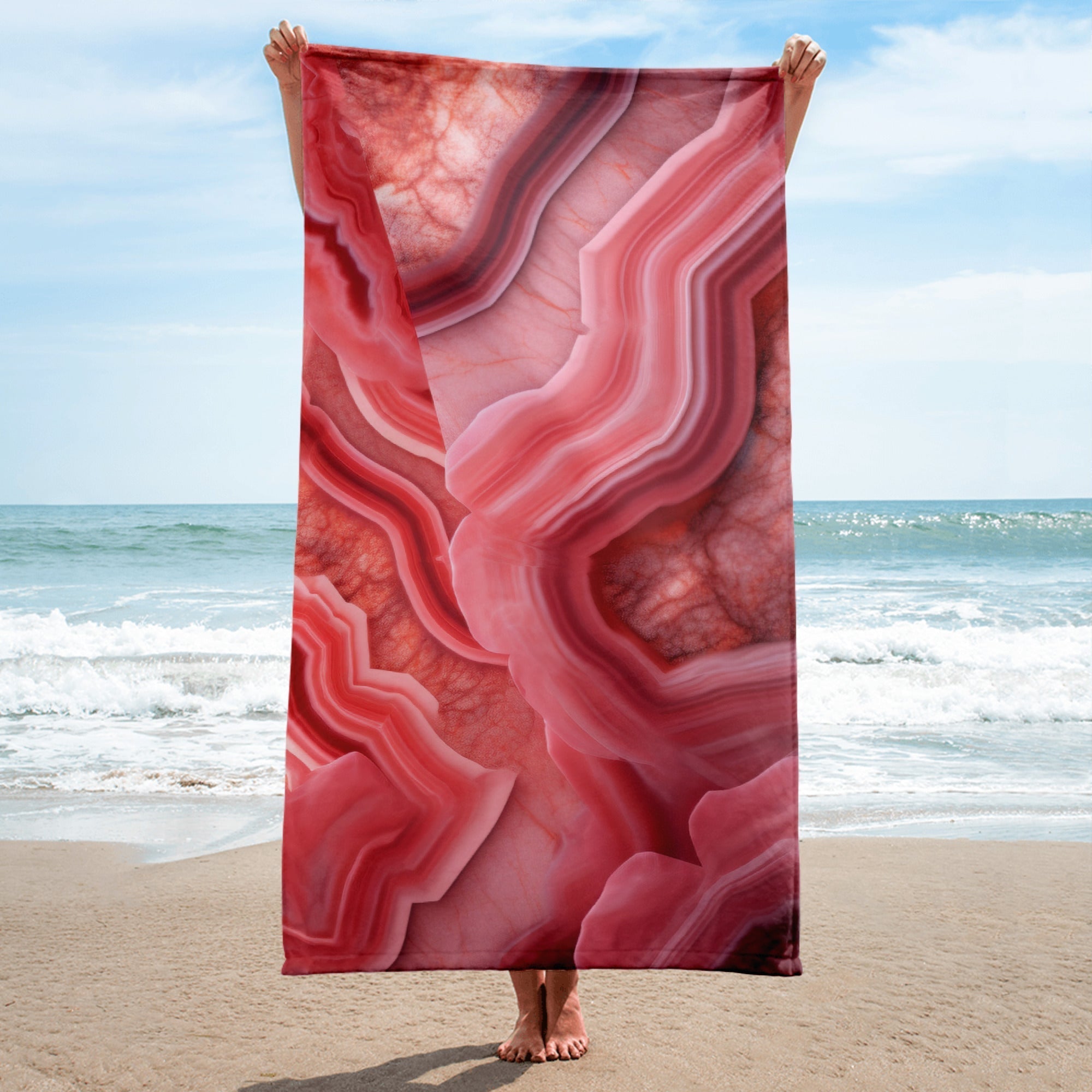 Rhodochrosite Beach Towel by Visual Verse - Image 1