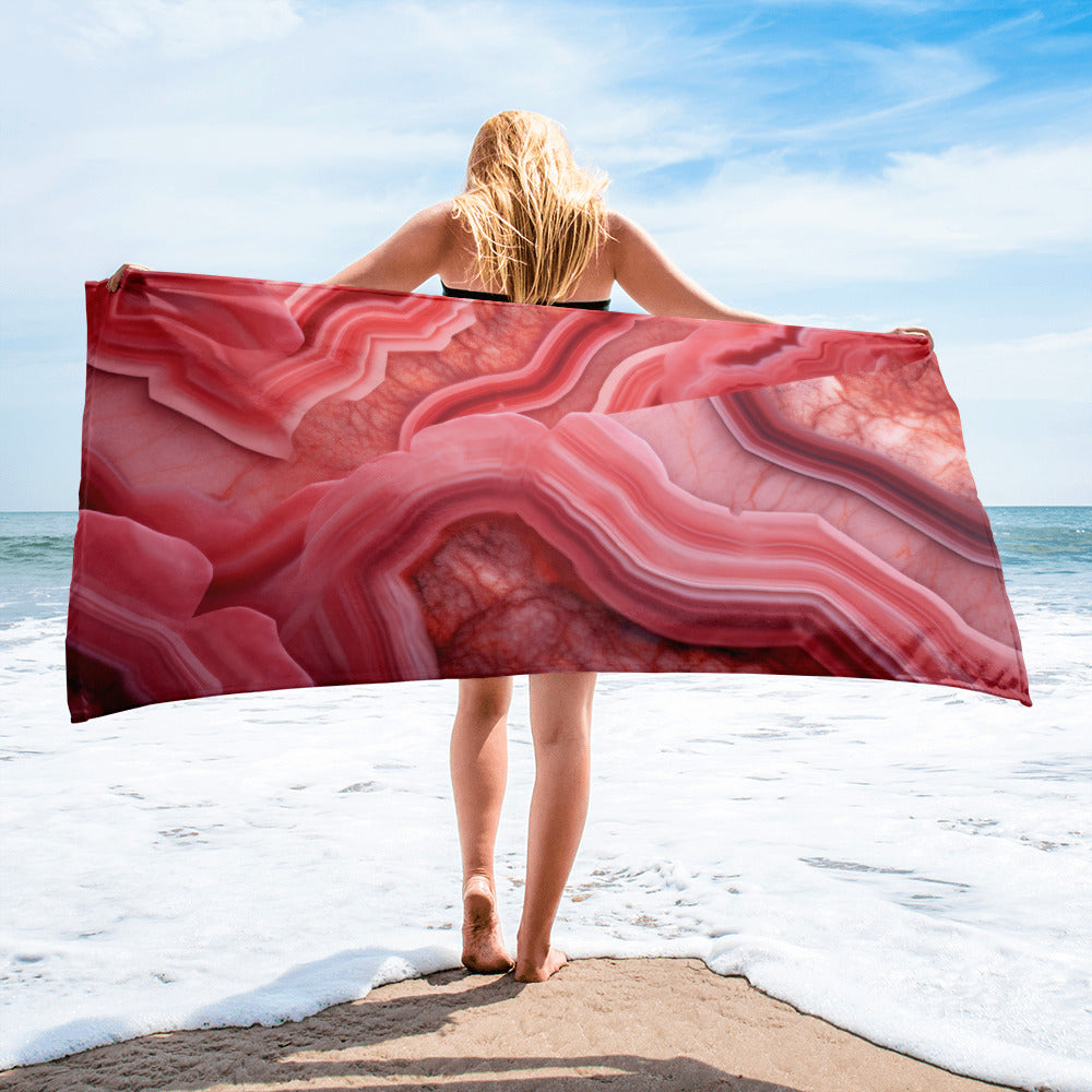 Rhodochrosite Beach Towel by Visual Verse - Image 2