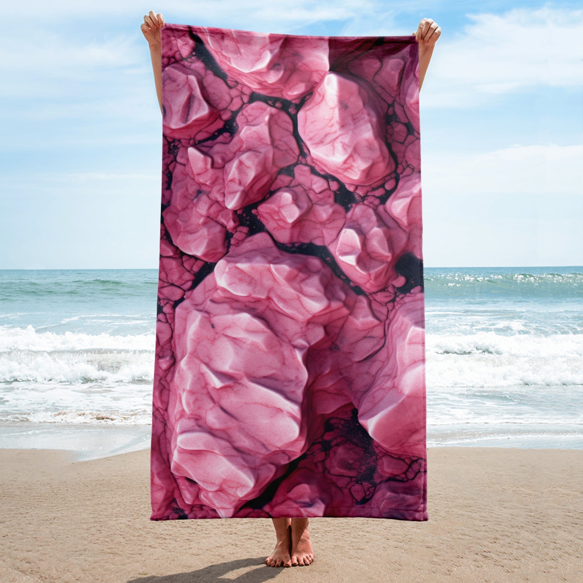 Rhodonite Beach Towel by Visual Verse - Image 1