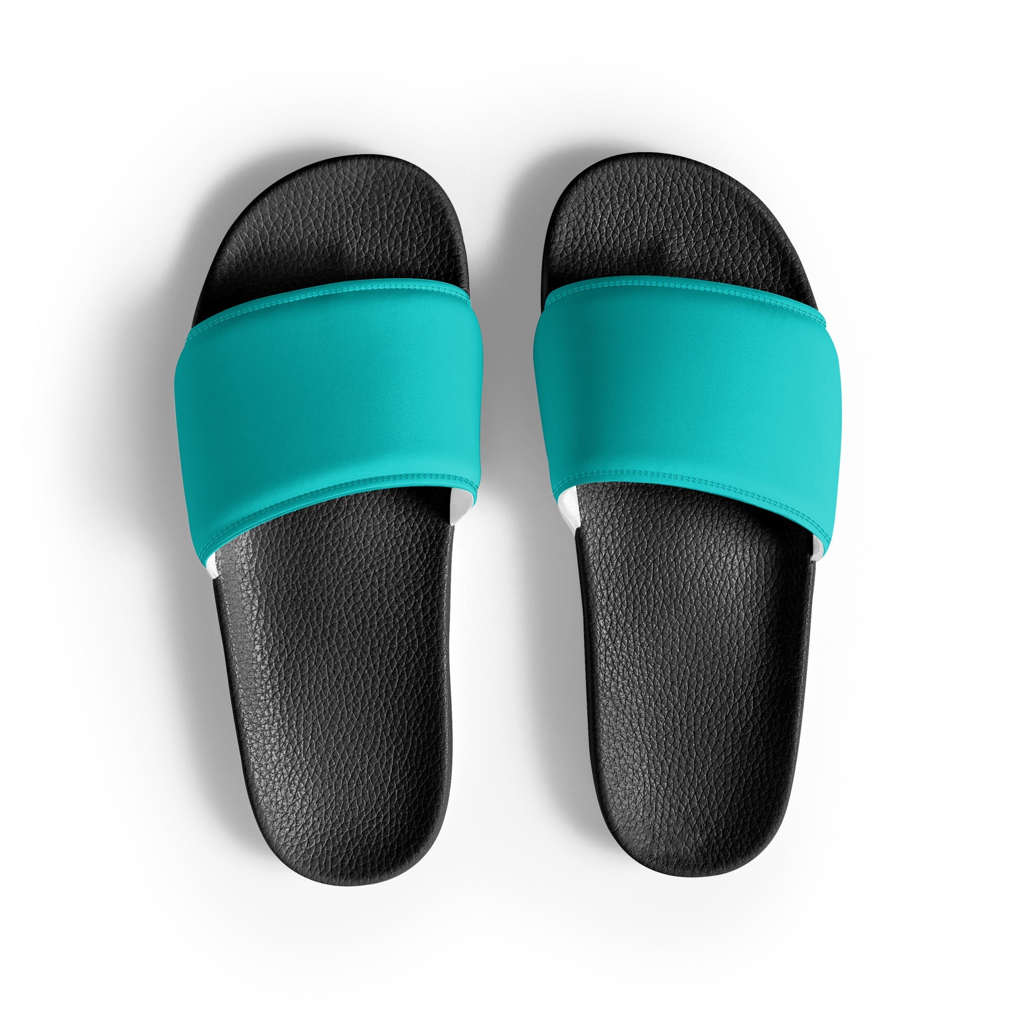 Robin Egg Color Men's Slides by Visual Verse - Image 1