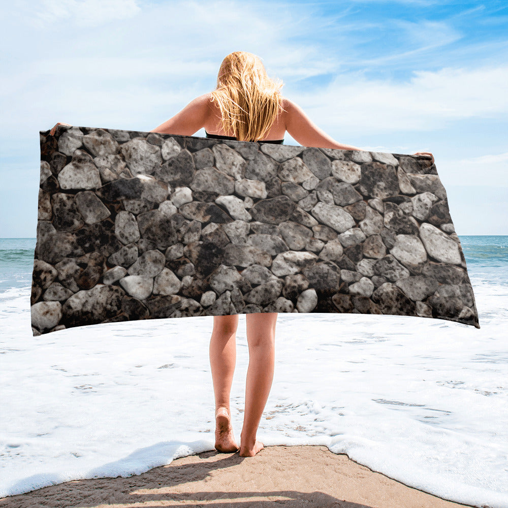 Rocky Granite Beach Towel by Visual Verse - Image 2