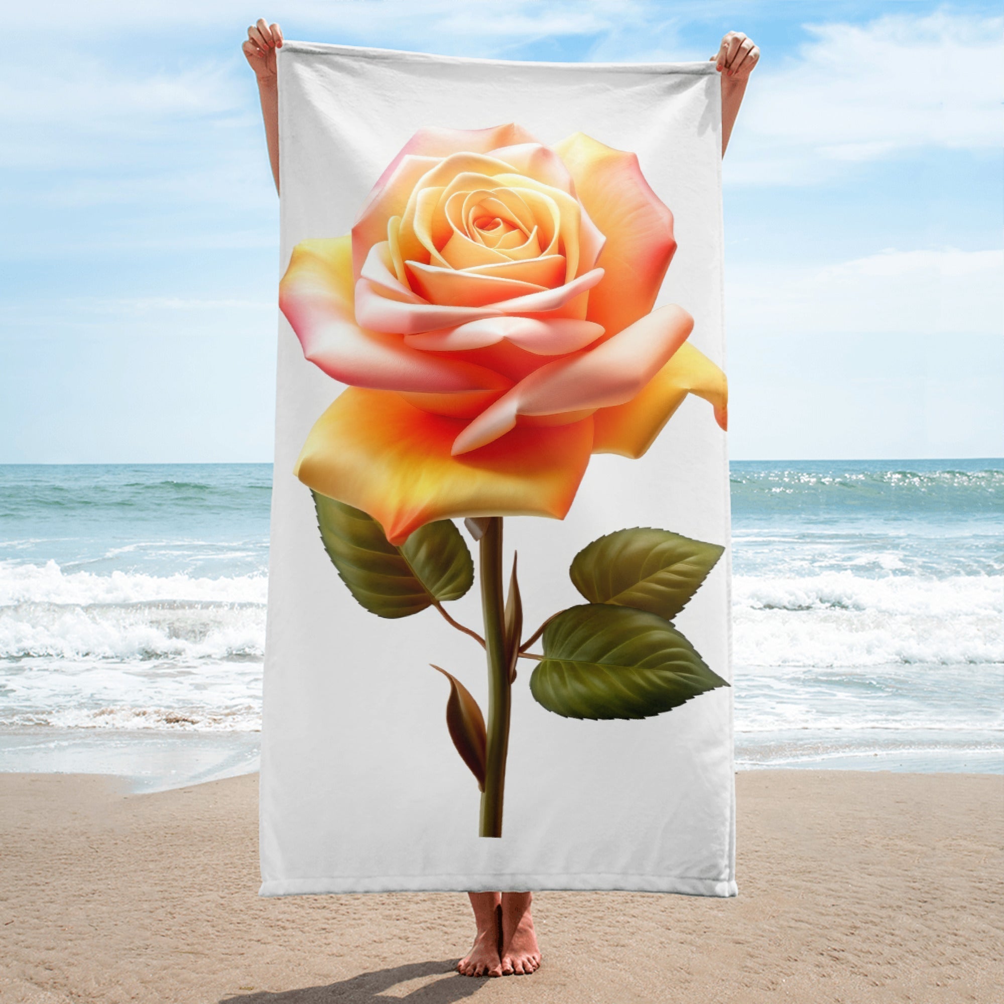 Rose Beach Towel by Visual Verse - Image 1