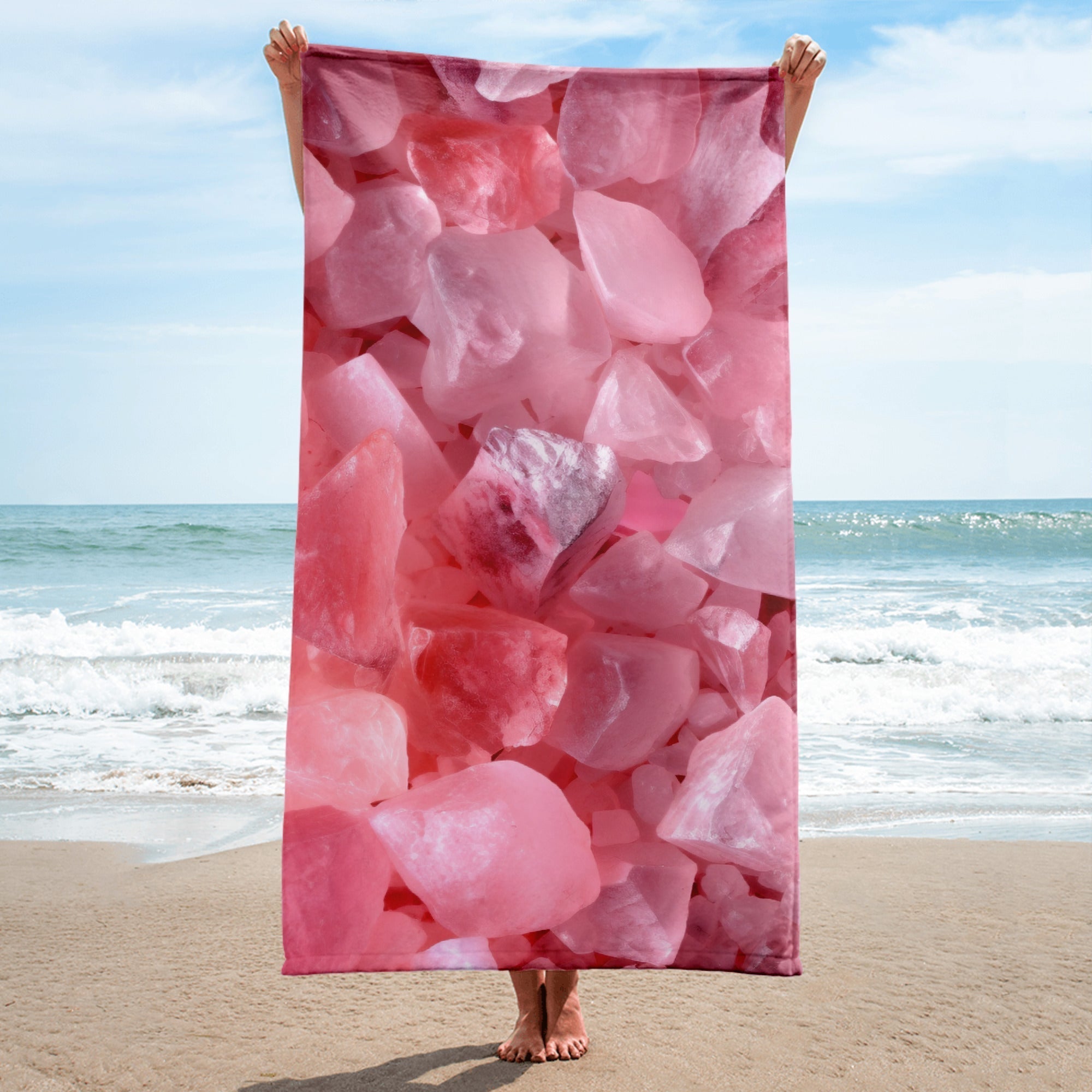 Rose Quartz Beach Towel by Visual Verse - Image 1