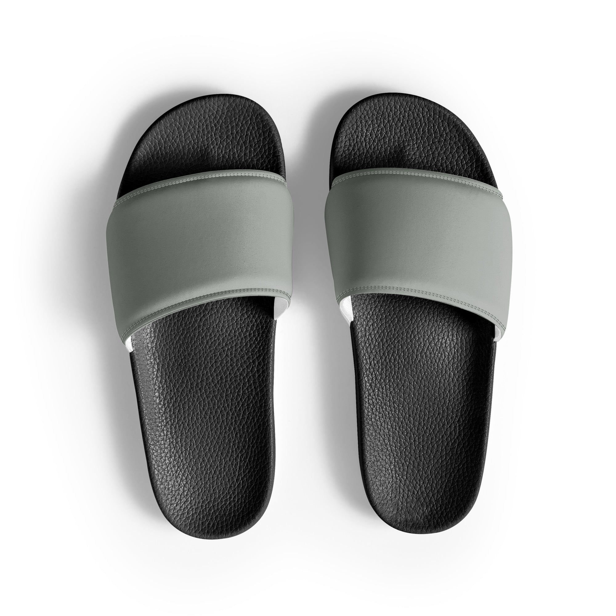 Rustic Gray Color Men's Slides by Visual Verse - Image 1