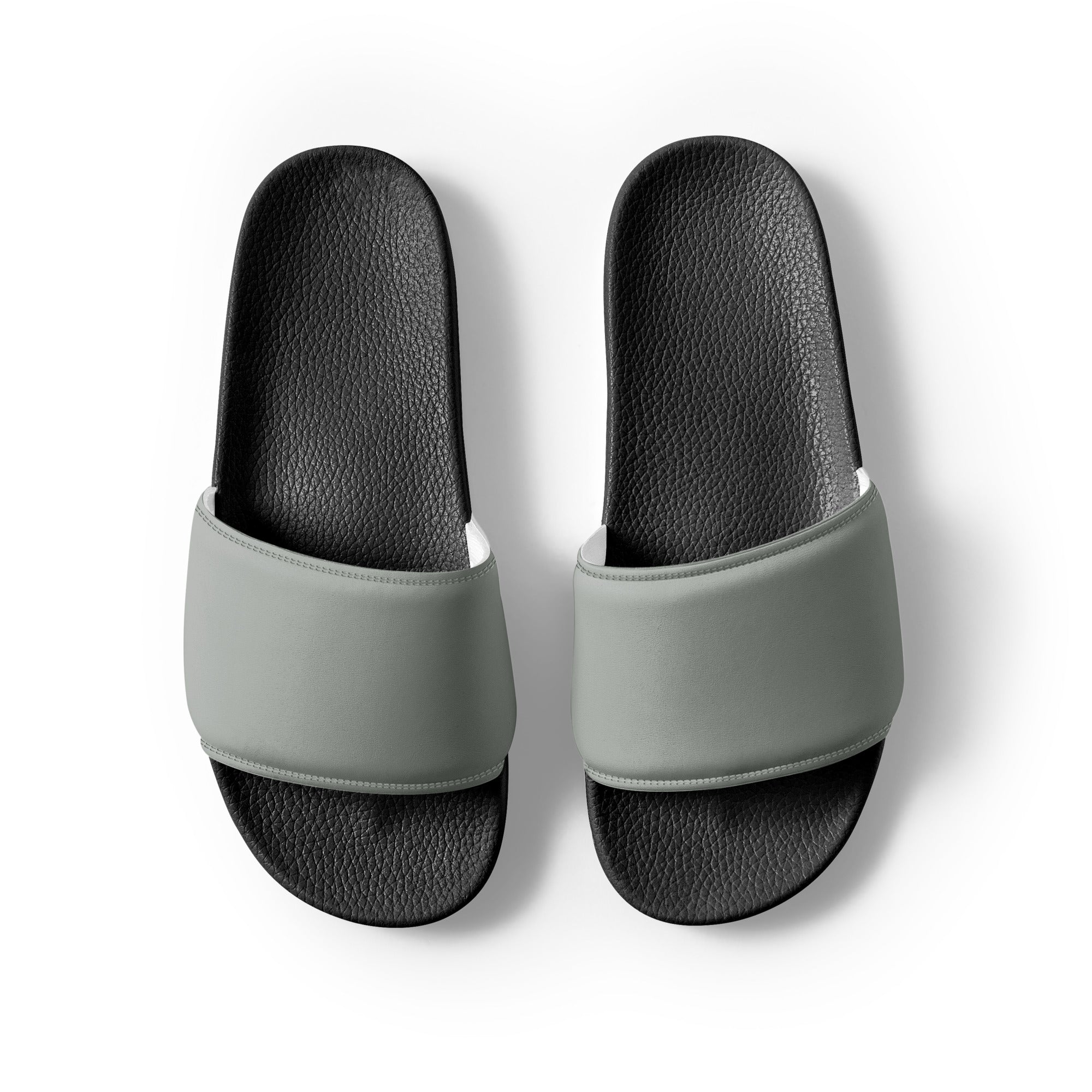 Rustic Gray Color Men's Slides by Visual Verse - Image 2