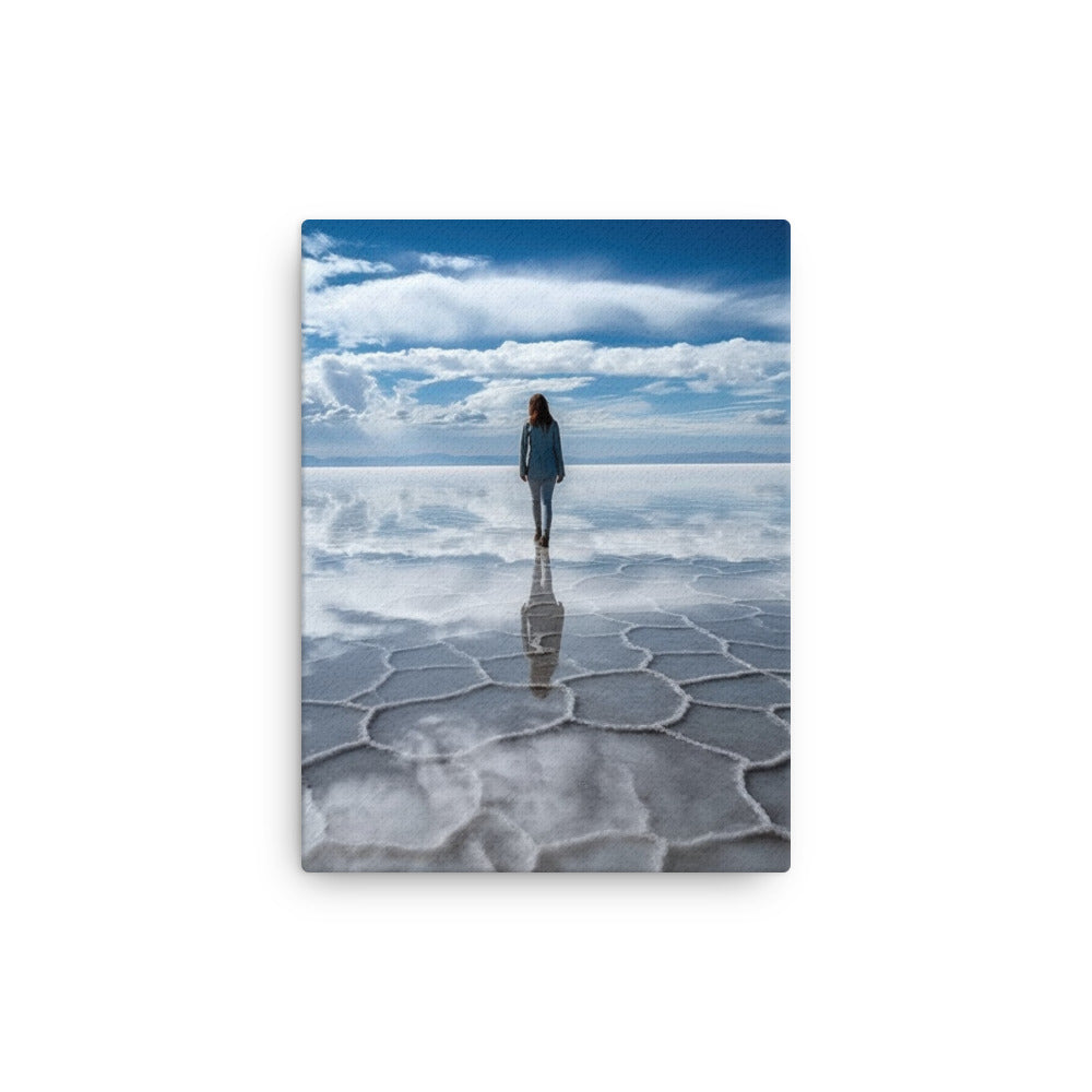 Salar De Uyuni Bolivia Salt Flat Landscape Thin Art Canvas by Visual Verse - Image 2