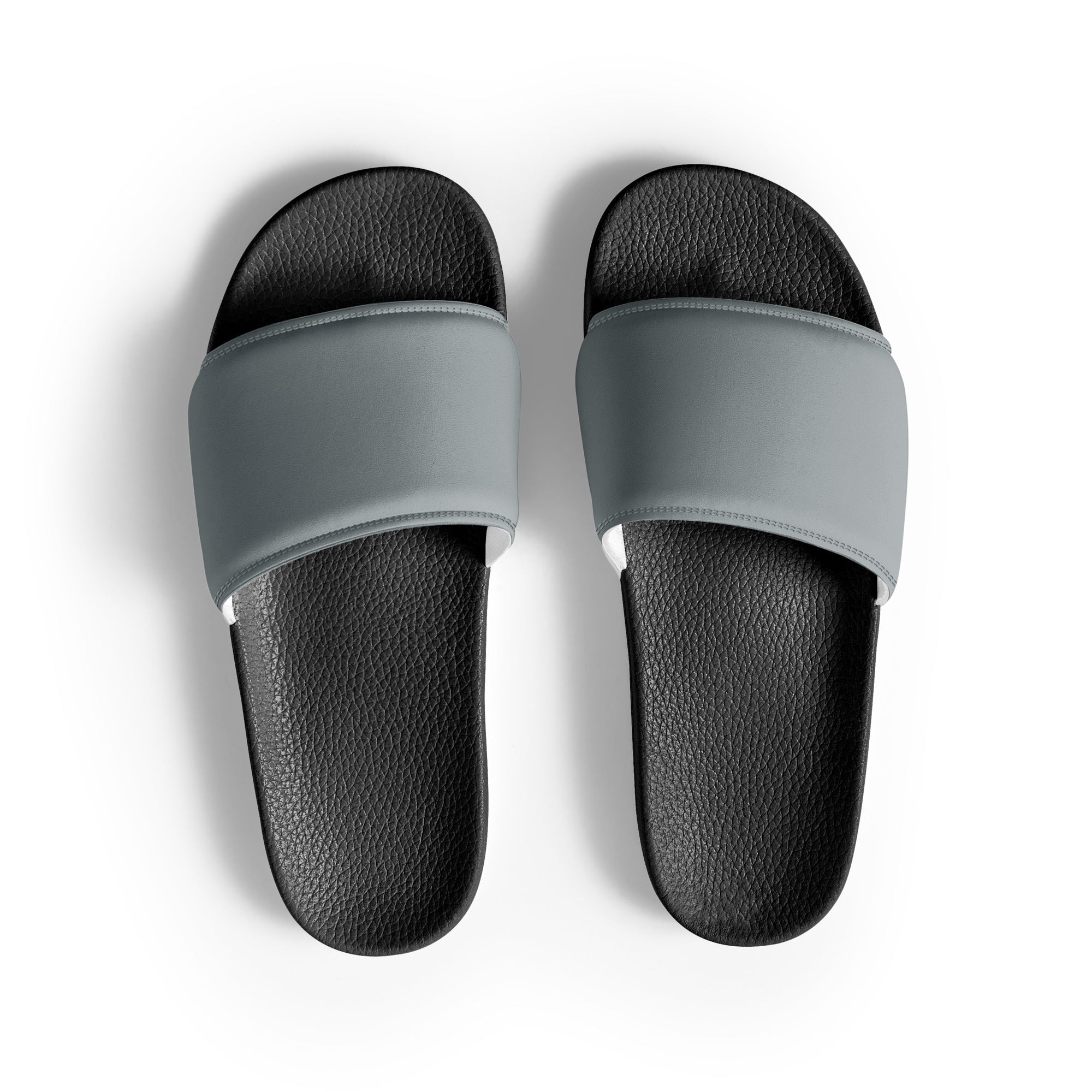 Sea Gray Color Women's Slides by Visual Verse - Image 1