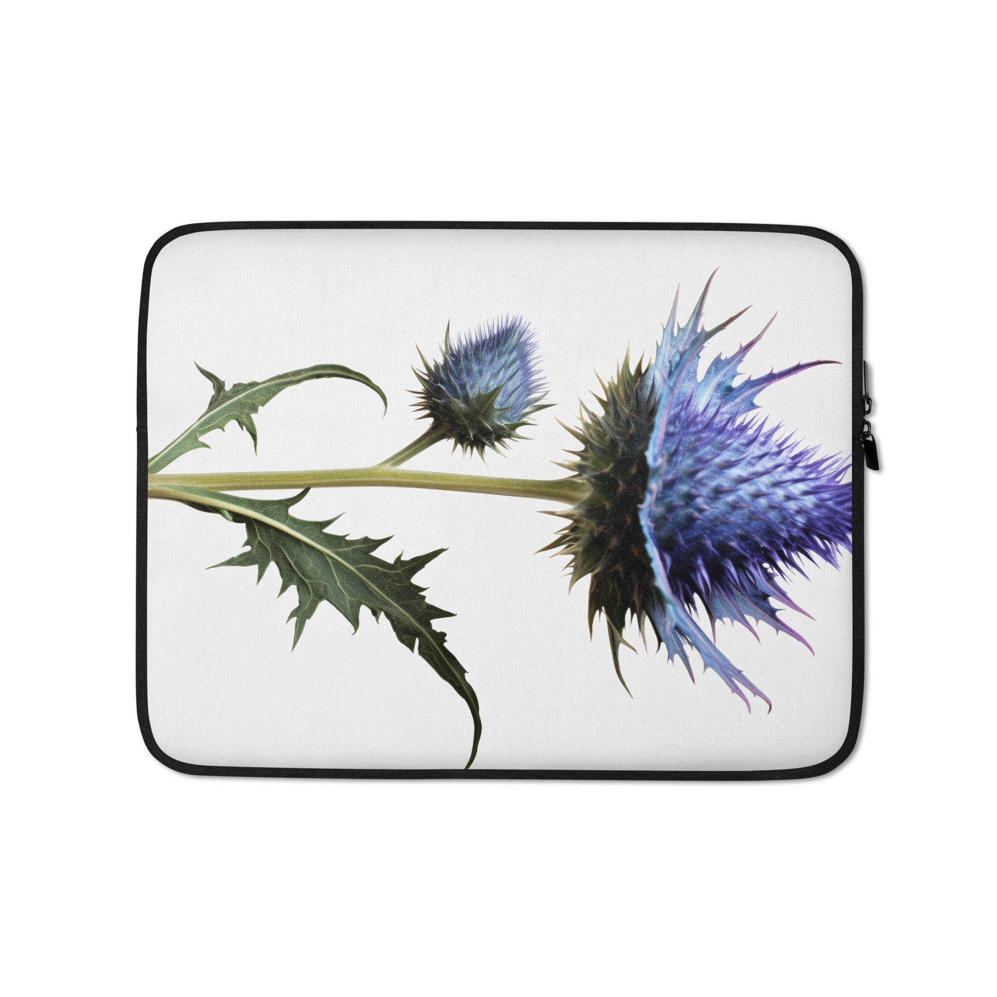 Sea Holly Flower Laptop Sleeve by Visual Verse - Image 2