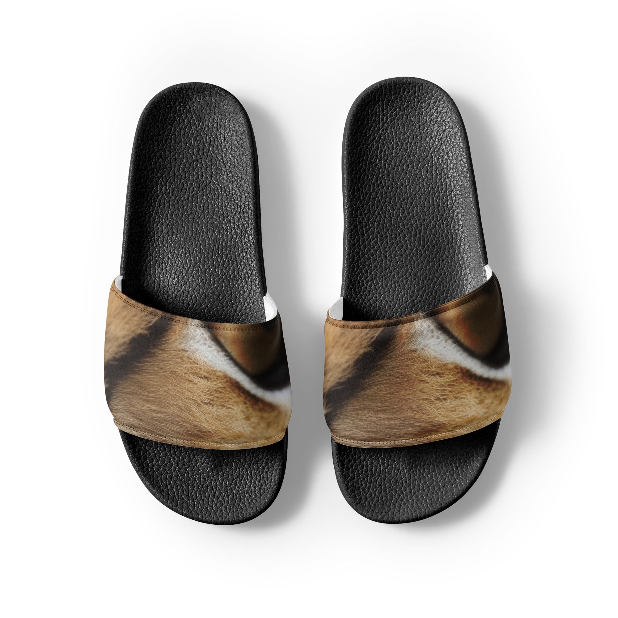 Serval Fur Men's Slides by Visual Verse - Image 2