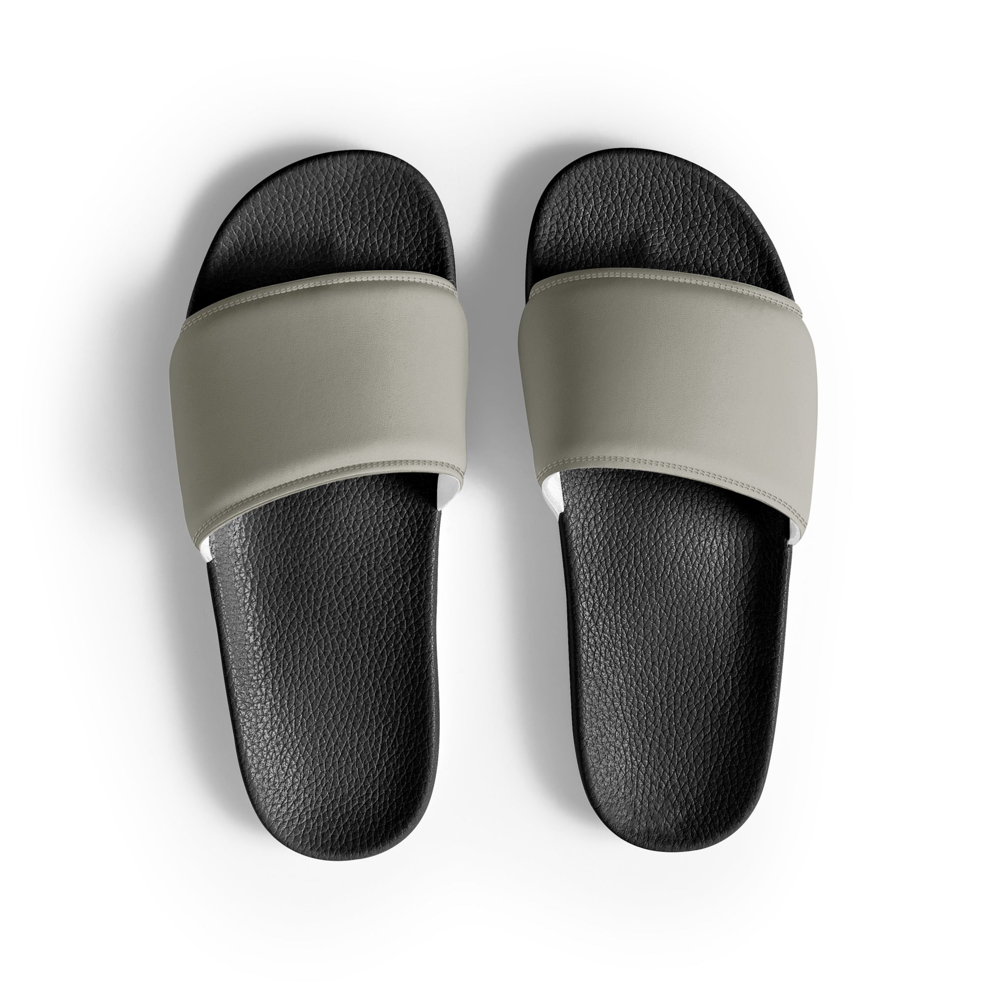 Silk Gray Color Men's Slides by Visual Verse - Image 1