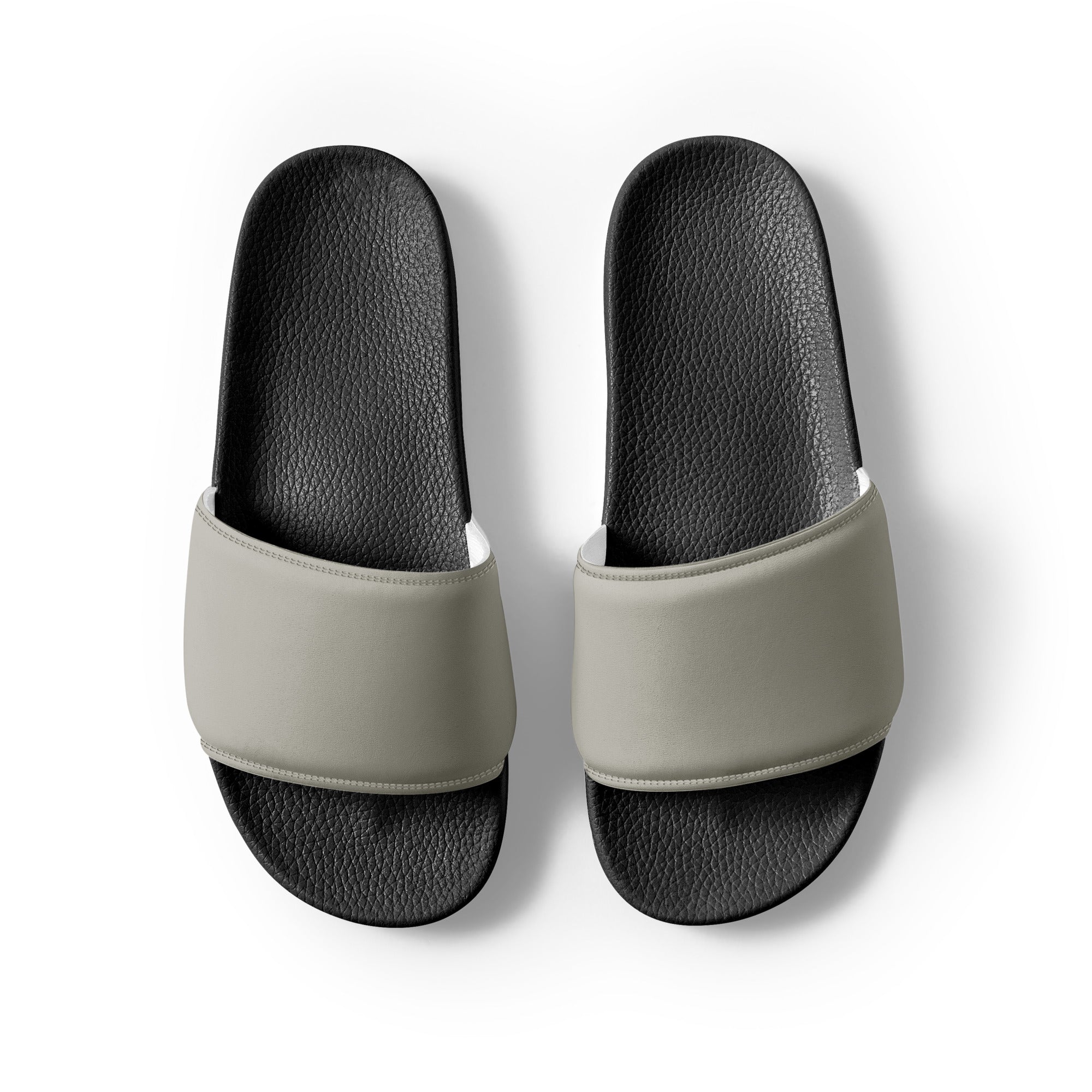 Silk Gray Color Men's Slides by Visual Verse - Image 2