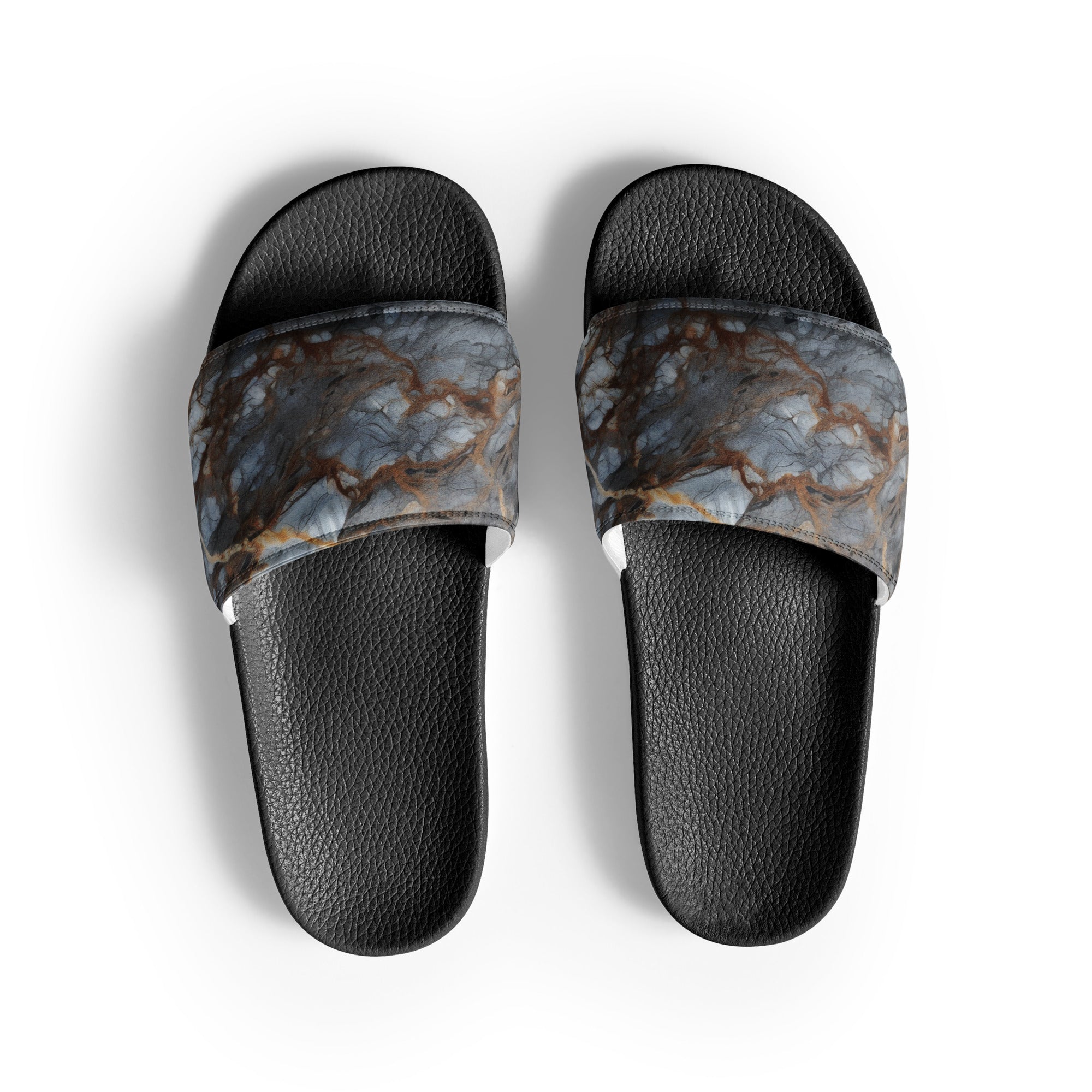 Silver Granite Men's Slides by Visual Verse - Image 1