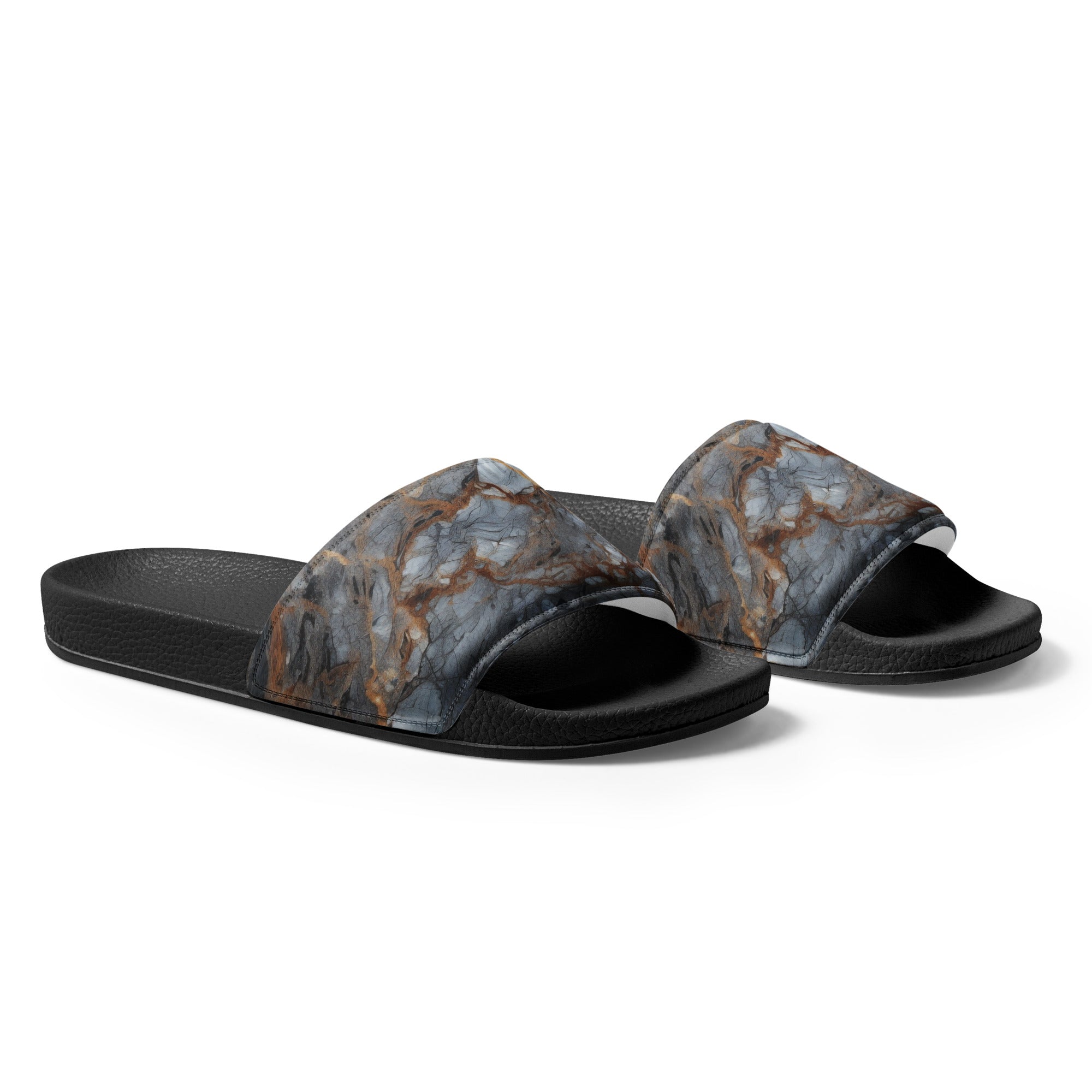 Silver Granite Men's Slides by Visual Verse - Image 4