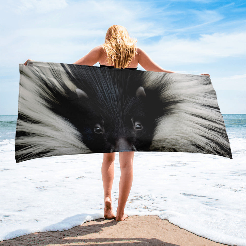 Skunk Fur Beach Towel by Visual Verse - Image 2