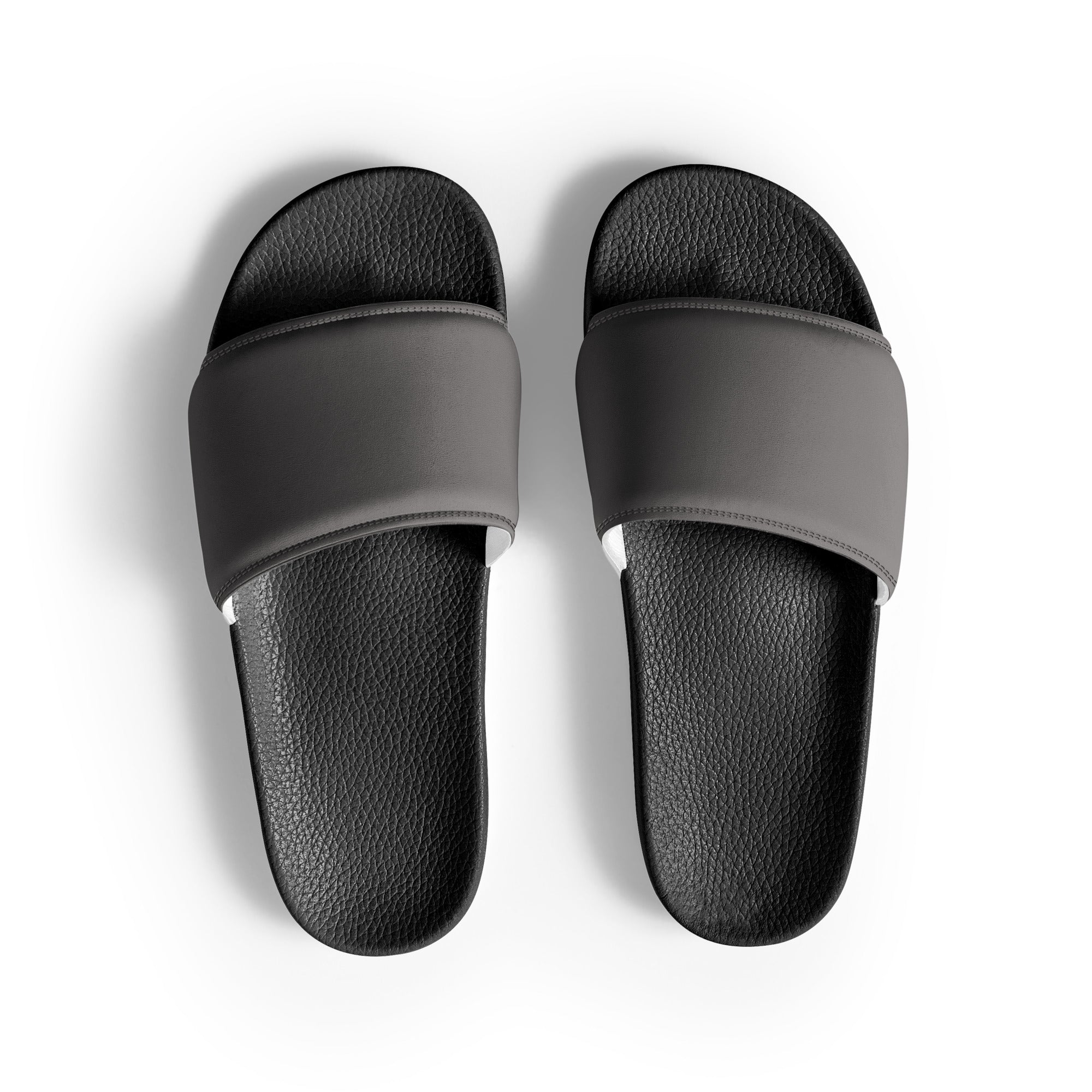 Smokey Gray Color Men's Slides by Visual Verse - Image 1