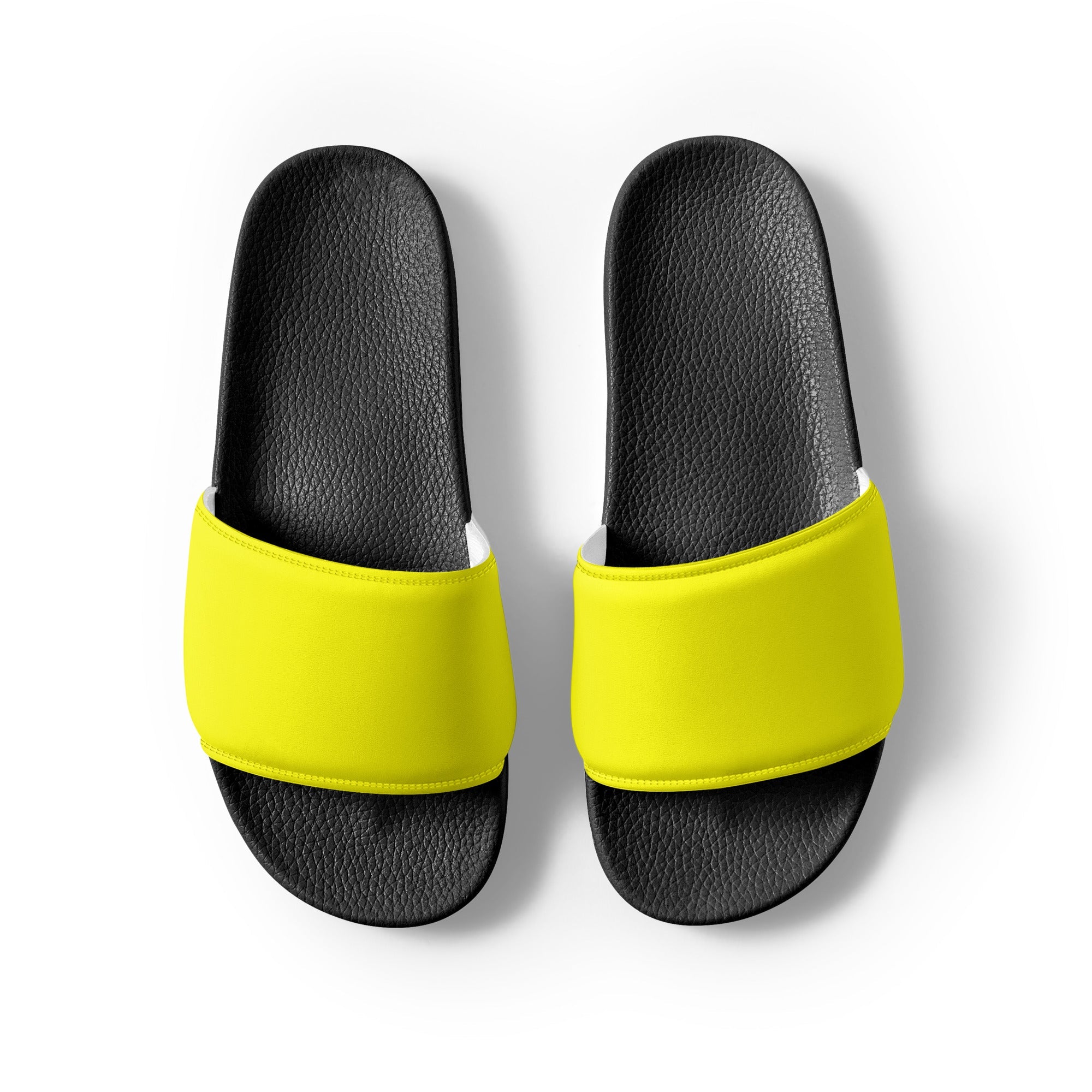 Snapchat Yellow Color Men's Slides by Visual Verse - Image 2