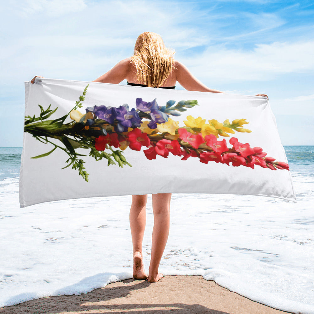 Snapdragon Flower Beach Towel by Visual Verse - Image 2