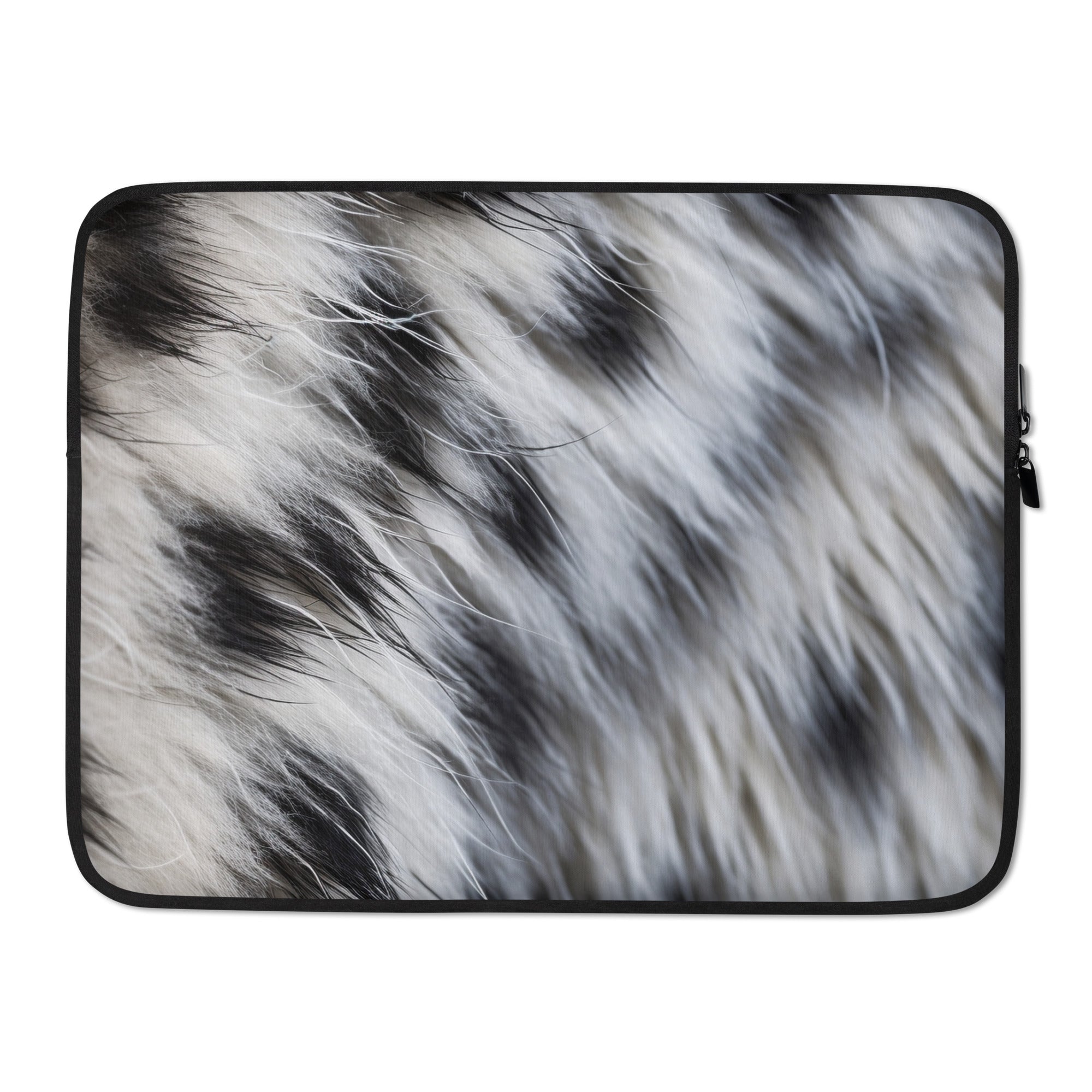 Snow Leopard Fur Laptop Sleeve by Visual Verse - Image 1