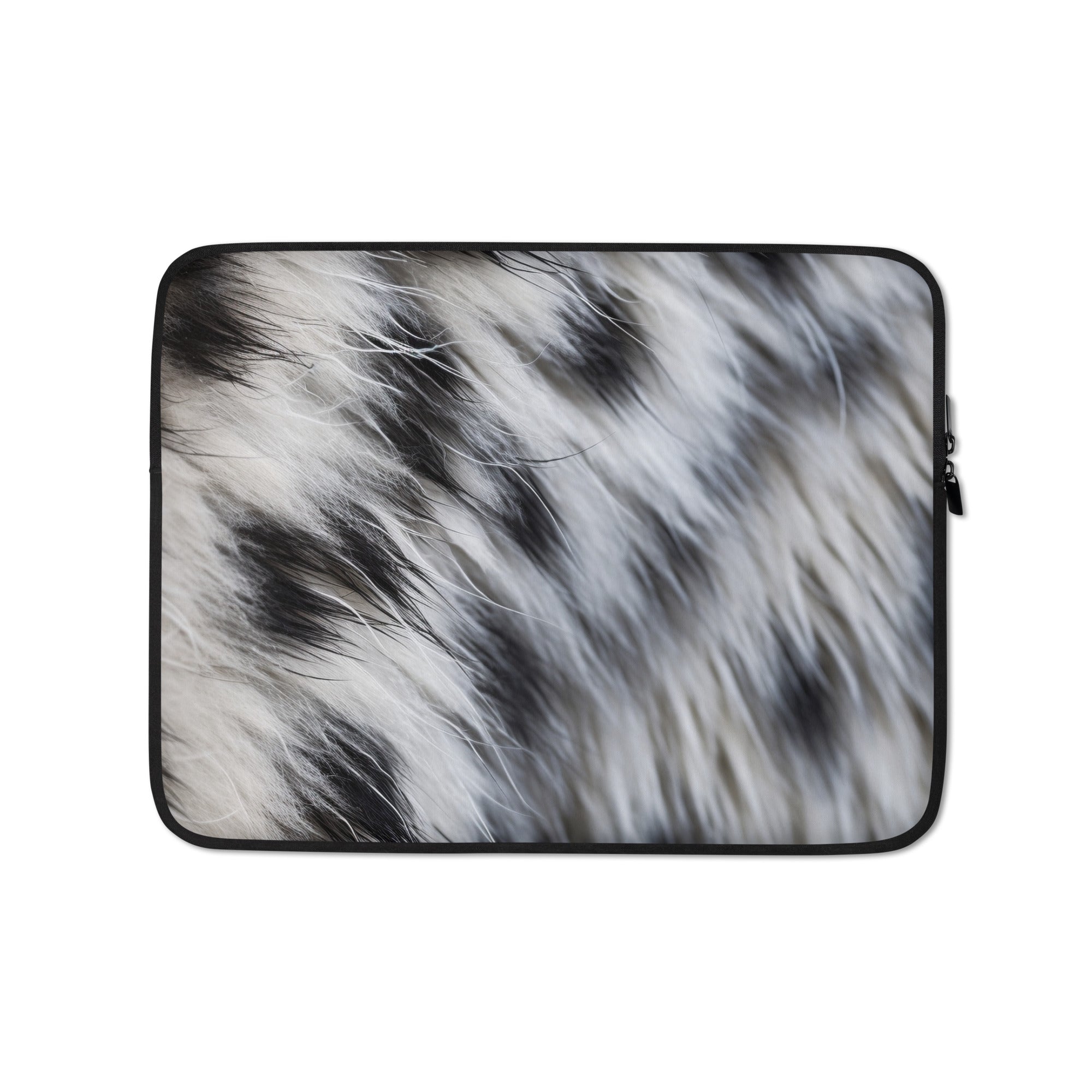 Snow Leopard Fur Laptop Sleeve by Visual Verse - Image 2