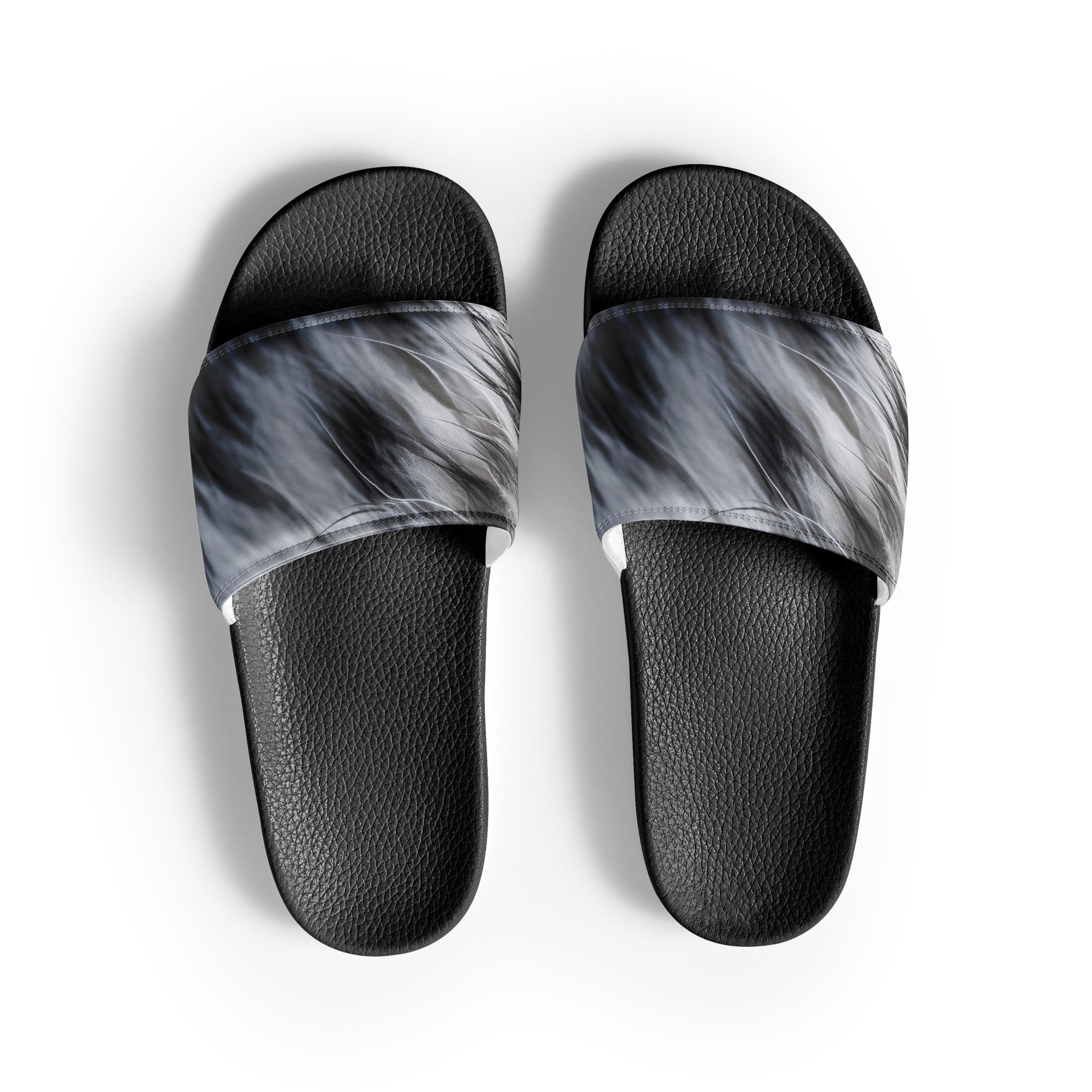 Snow Leopard Fur Men's Slides by Visual Verse - Image 1