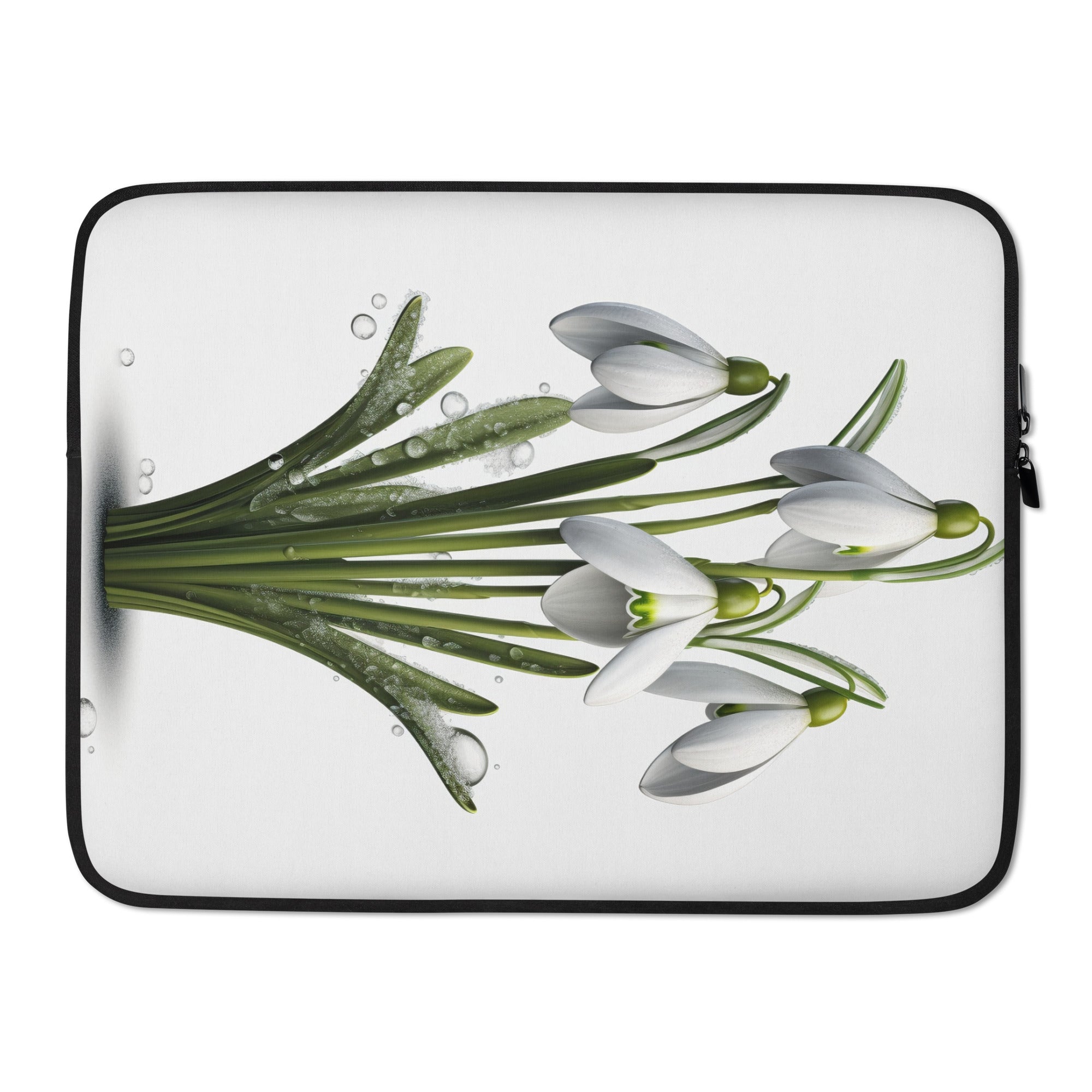 Snowdrop Flower Laptop Sleeve by Visual Verse - Image 1