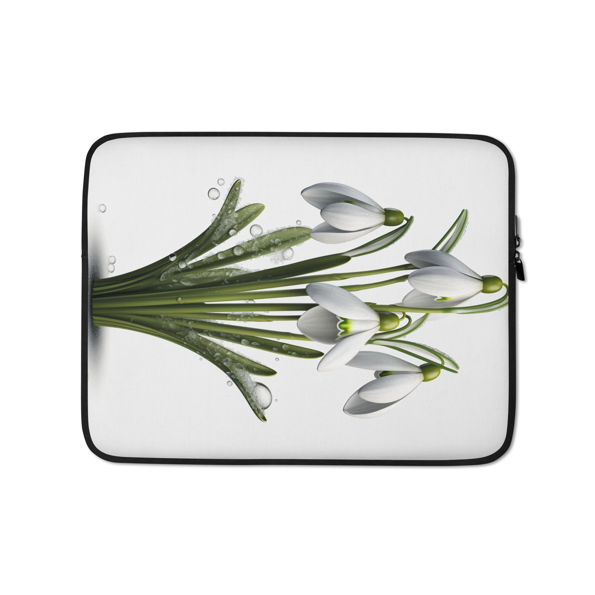 Snowdrop Flower Laptop Sleeve by Visual Verse - Image 2