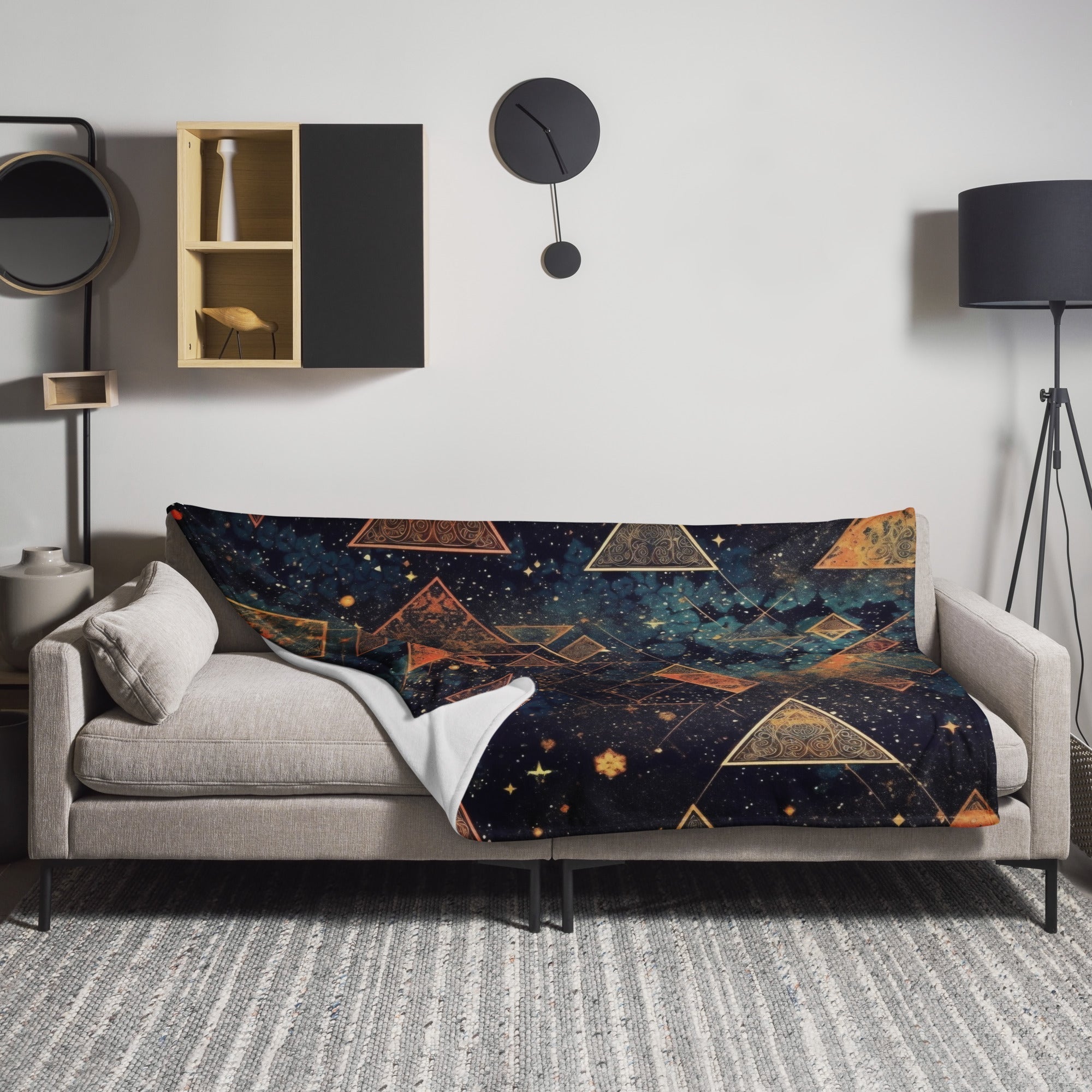 Space Galactic Shapes Blanket by Visual Verse - Image 1