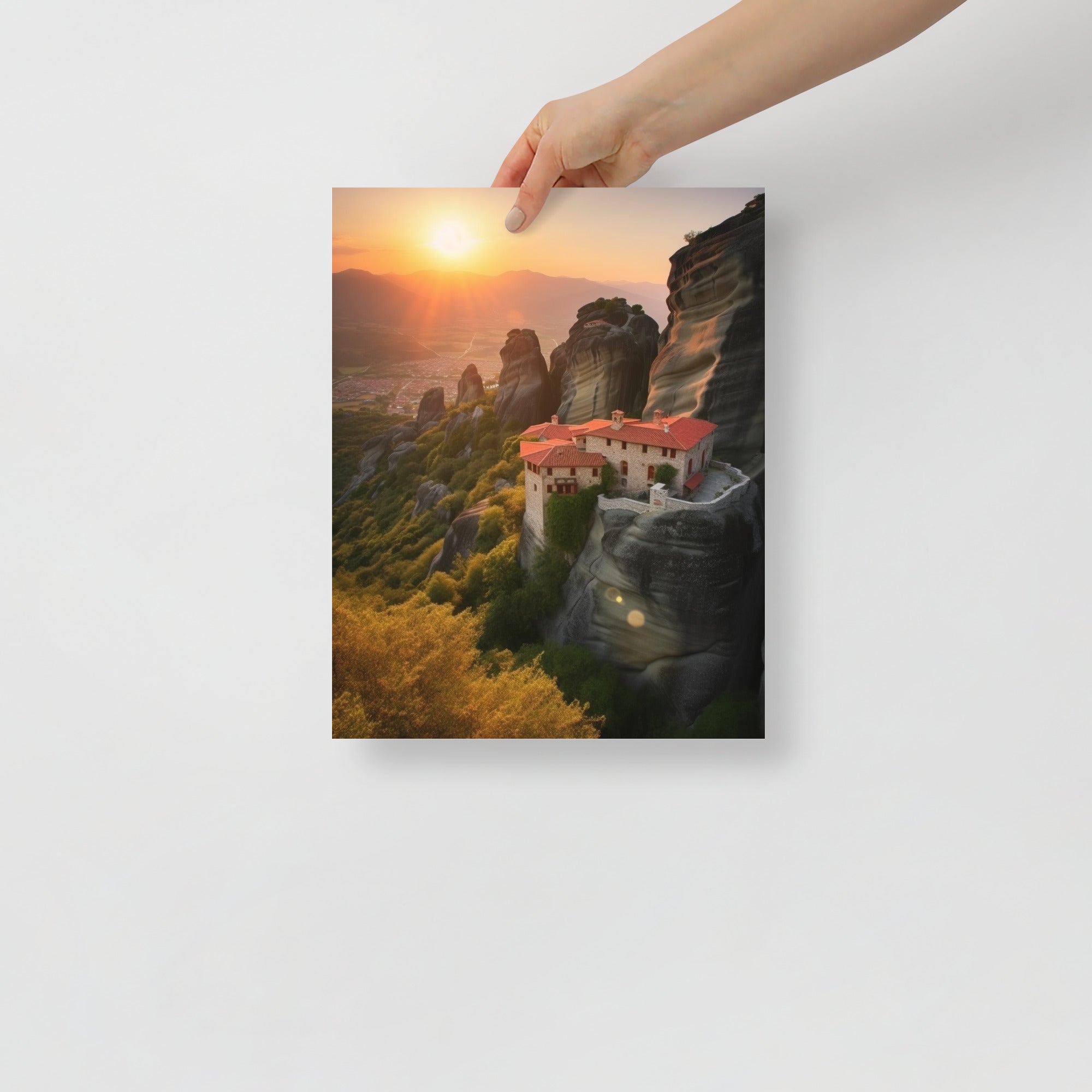 Stunning Monasteries Perched Mountain Art Poster by Visual Verse - Image 2