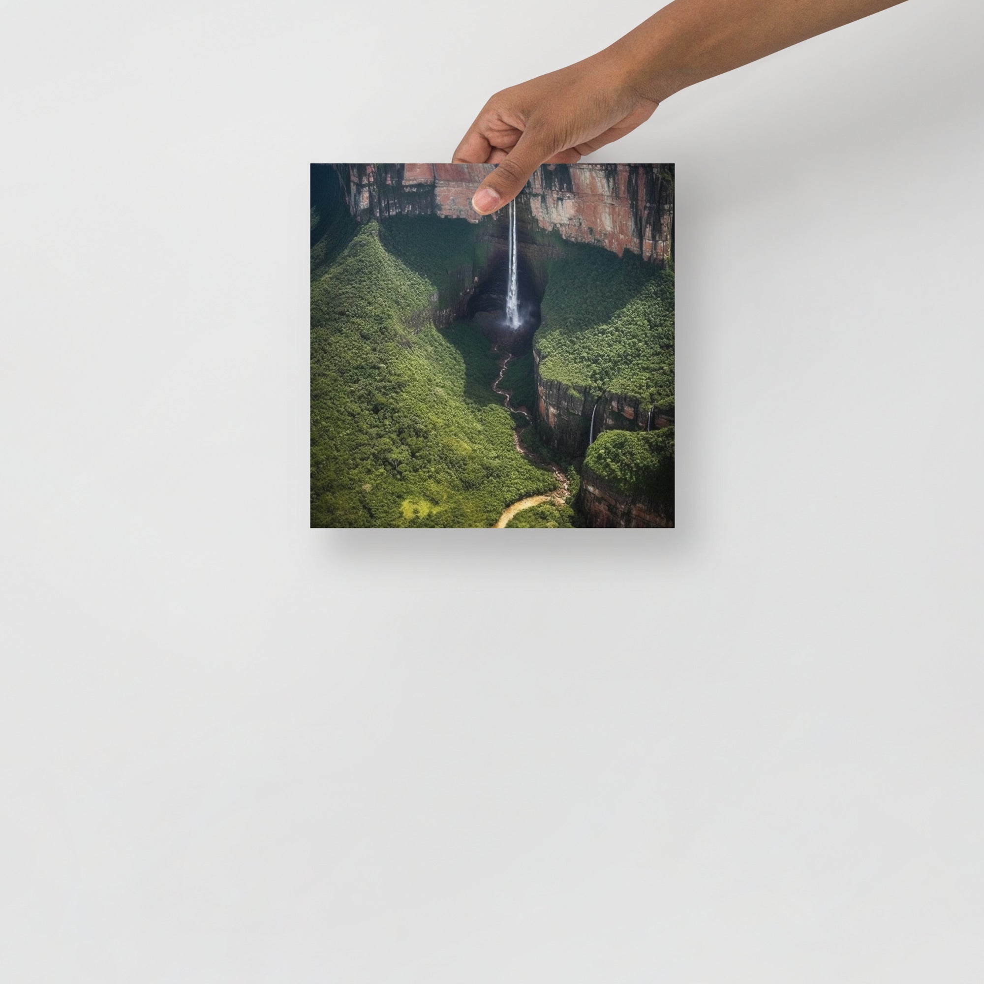 Summit Sojourn: World'S Highest Waterfall Ascent Art Poster by Visual Verse - Image 2