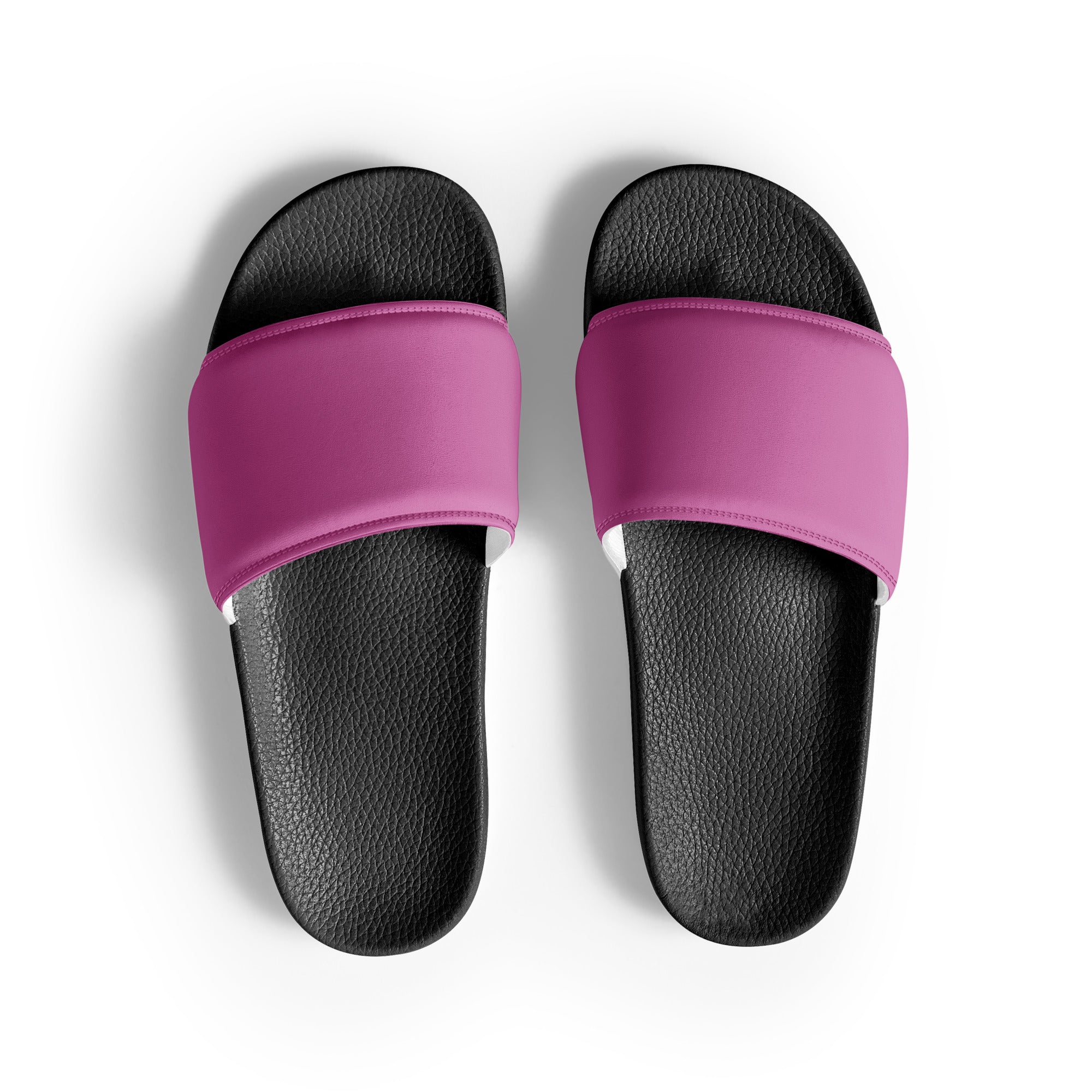 Super Pink Color Men's Slides by Visual Verse - Image 1