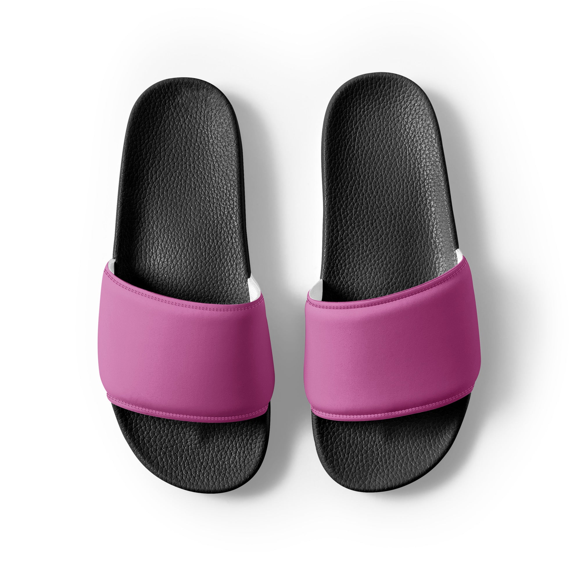 Super Pink Color Men's Slides by Visual Verse - Image 2