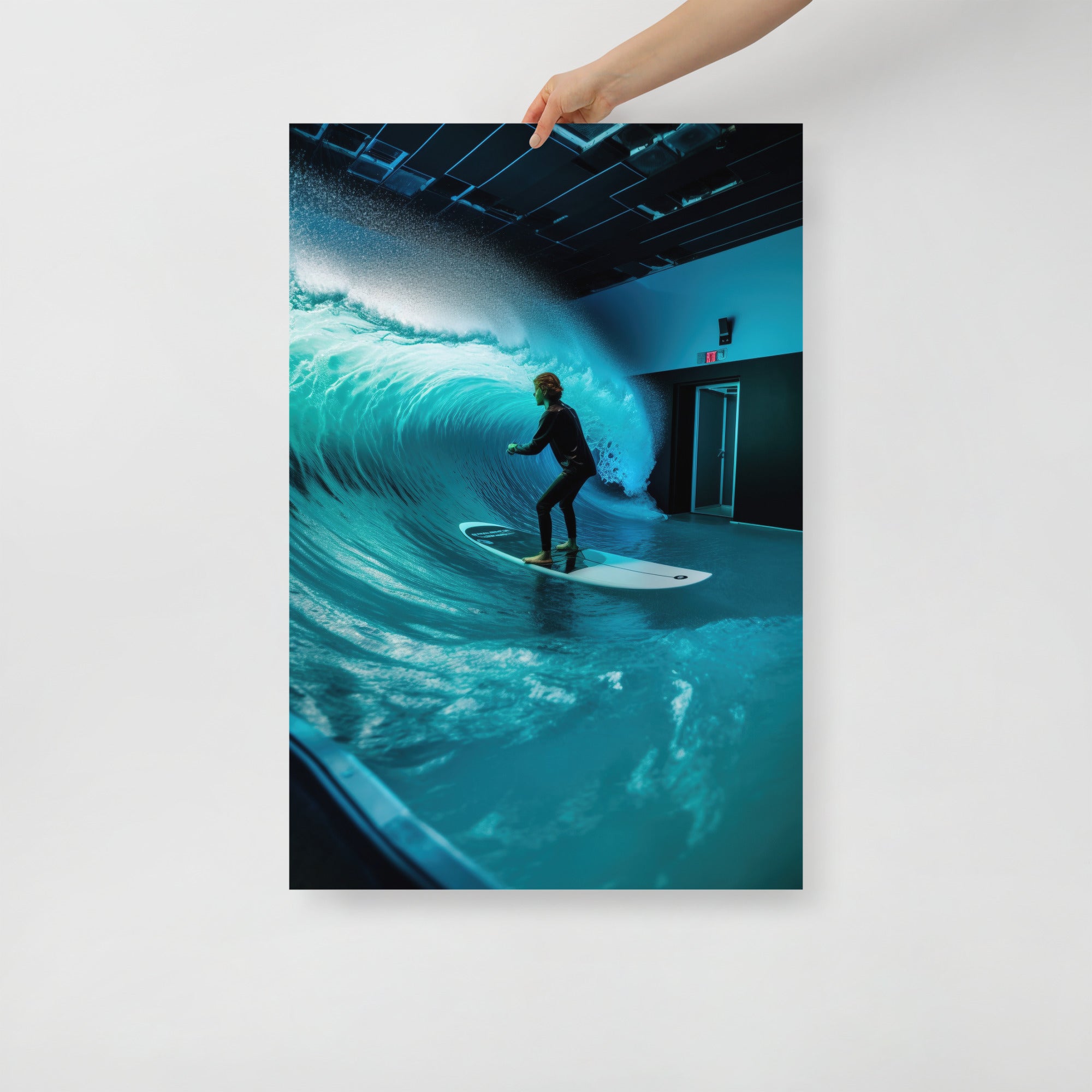 Surfing Waves Indoor Art Poster by Visual Verse - Image 1