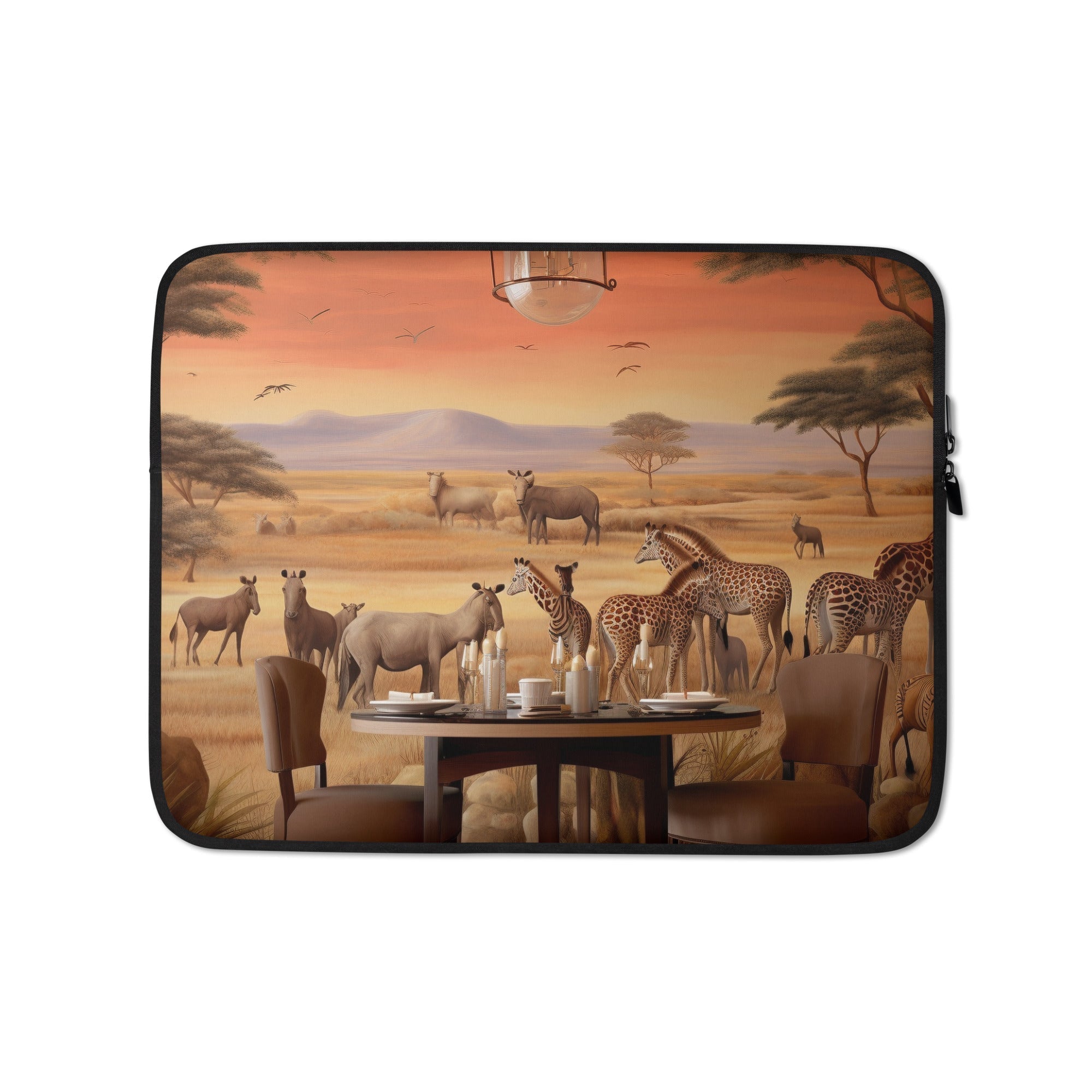 Table at Masai Mara National Reserve Kenya Laptop Sleeve by Visual Verse - Image 2