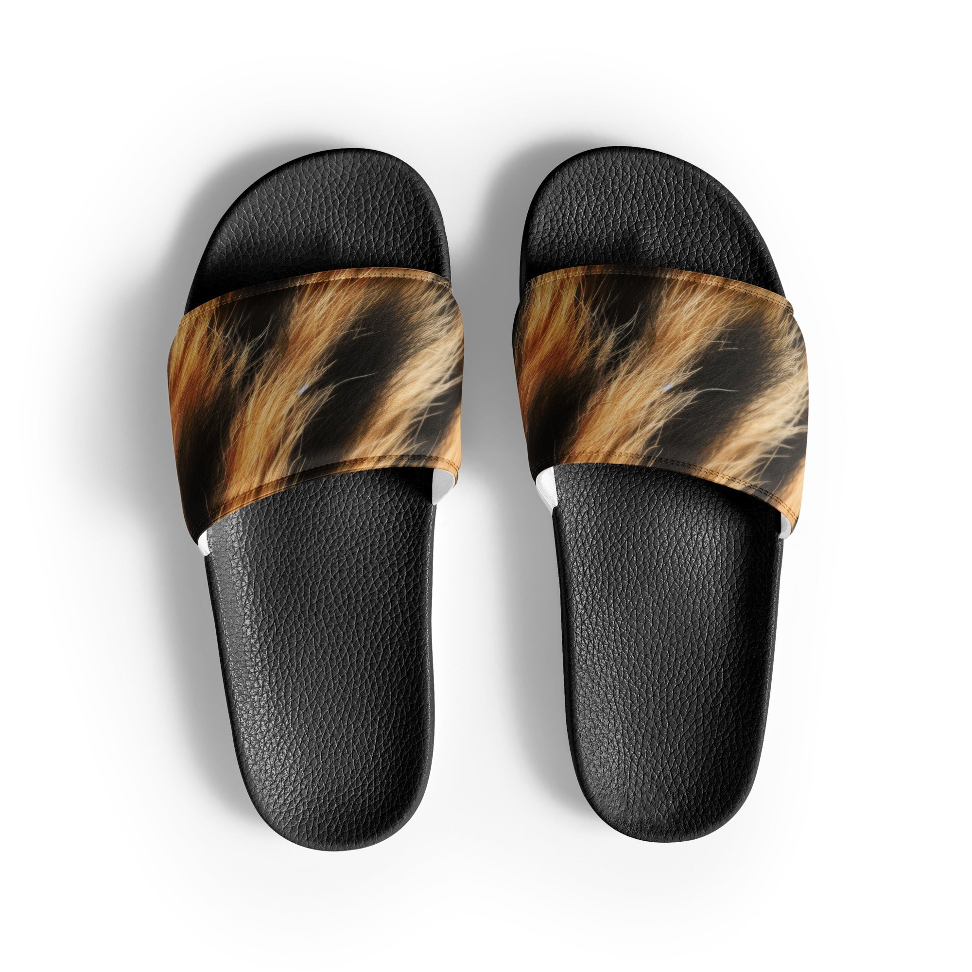 Tasmanian Tiger Fur Men's Slides by Visual Verse - Image 1