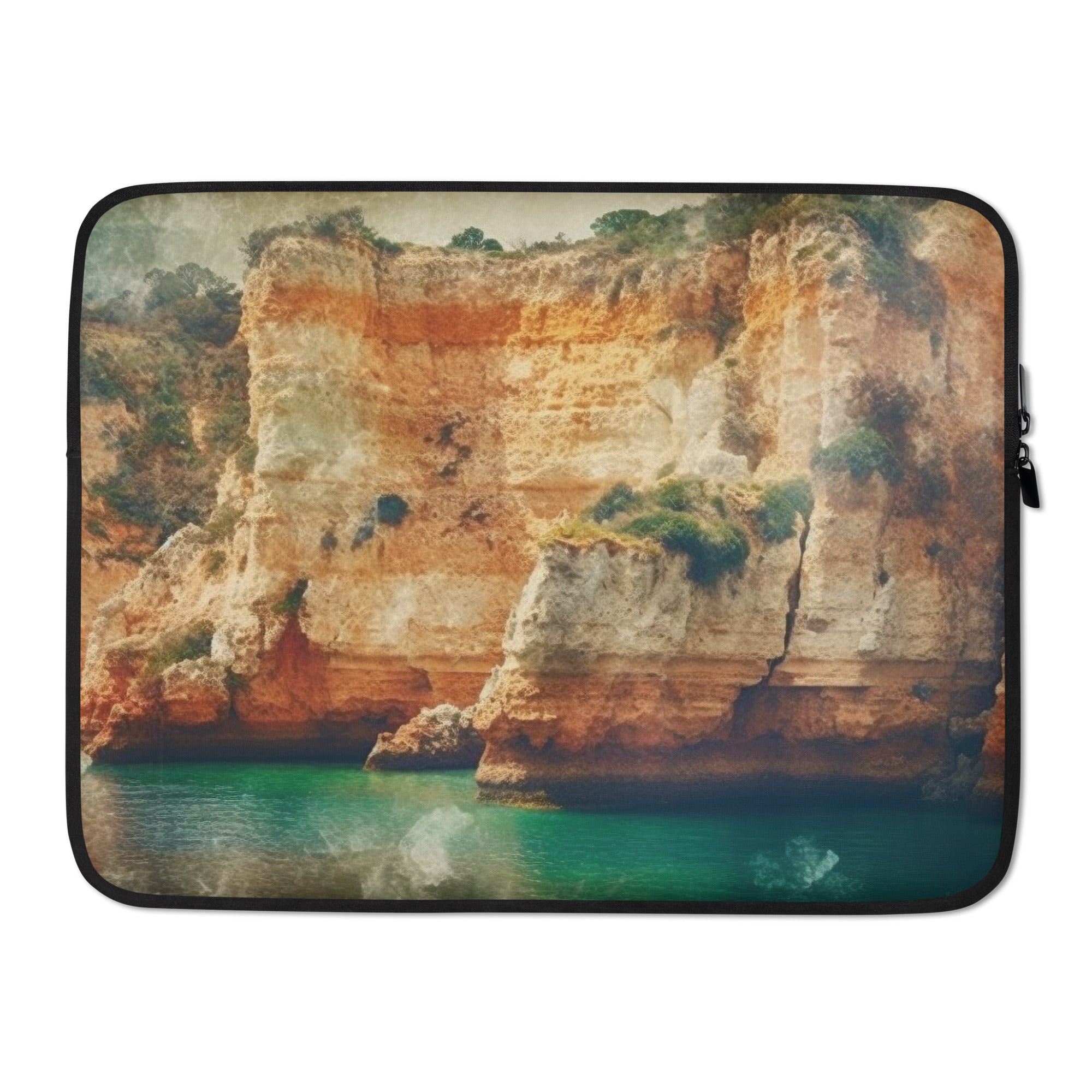 The Algarve Cliffs Portugal Laptop Sleeve by Visual Verse - Image 1